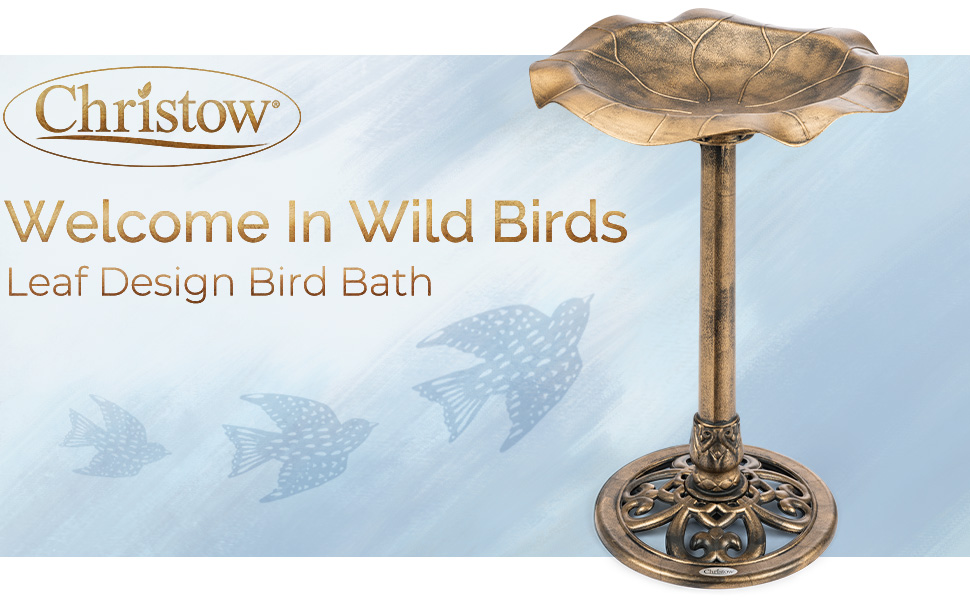 Christow Resin Leaf Bird Bath