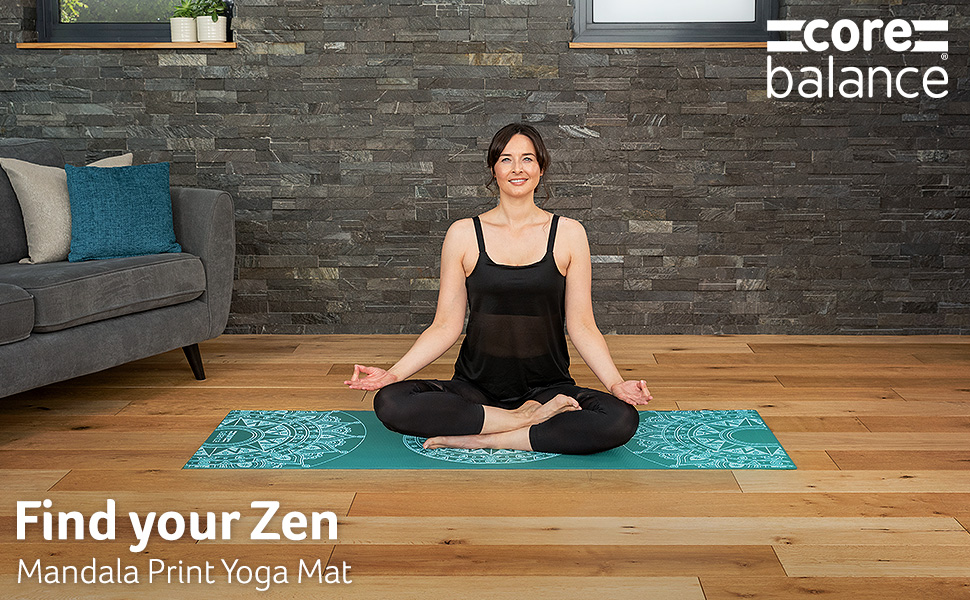 Lady meditating on a Core Balance Mandala Yoga Mat