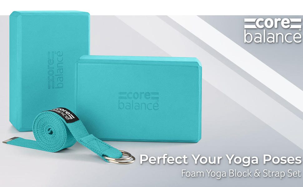 Core Balance Foam Yoga Block and Strap Set