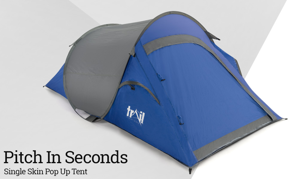 Groundsheet Water Resistant Mountain Warehouse Pop-Up Tent 2 Man Single Skin Camping Tent 