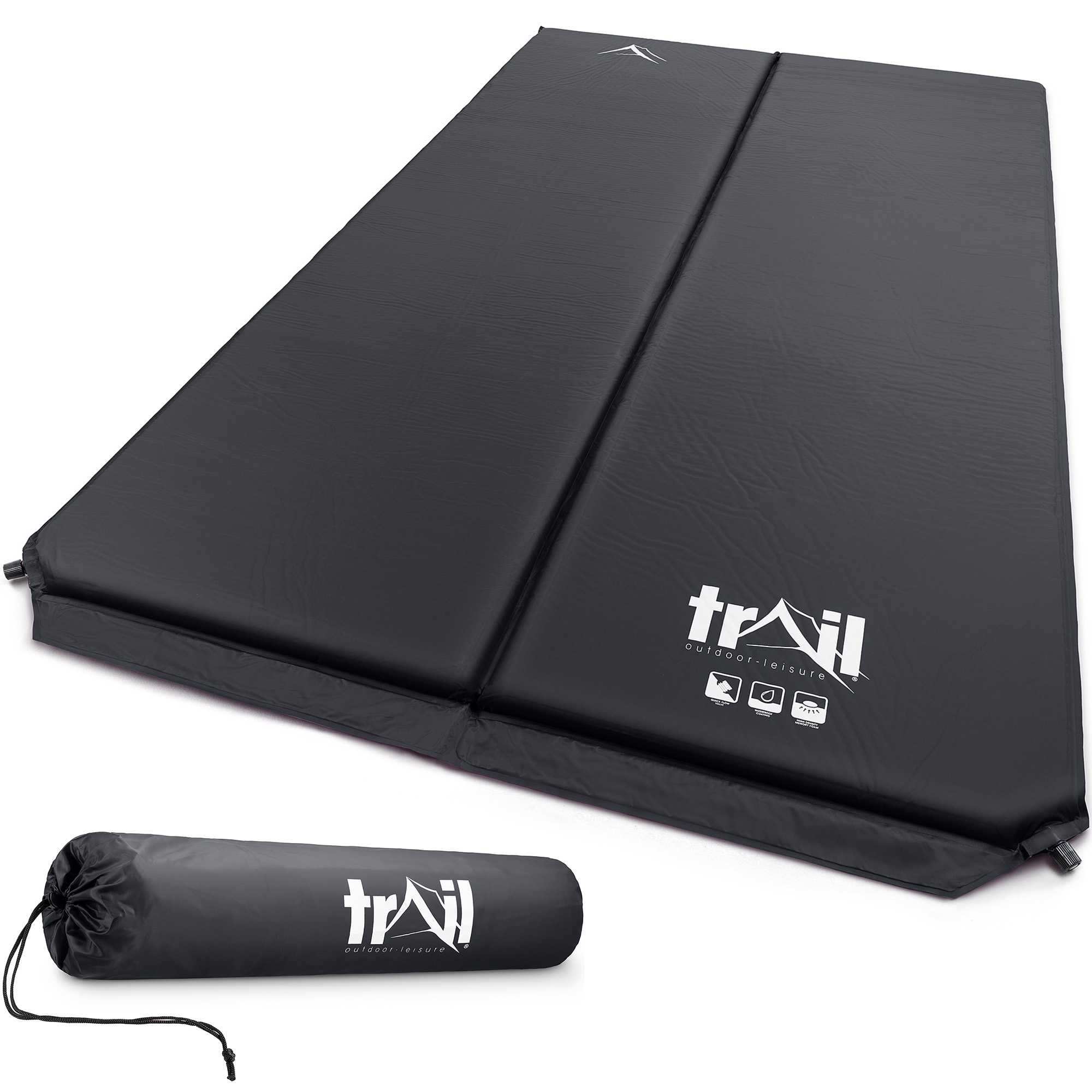 Double Camping Mat Self Inflating Inflatable Camp Roll Mattress With Bag Trail - Picture 8 of 28
