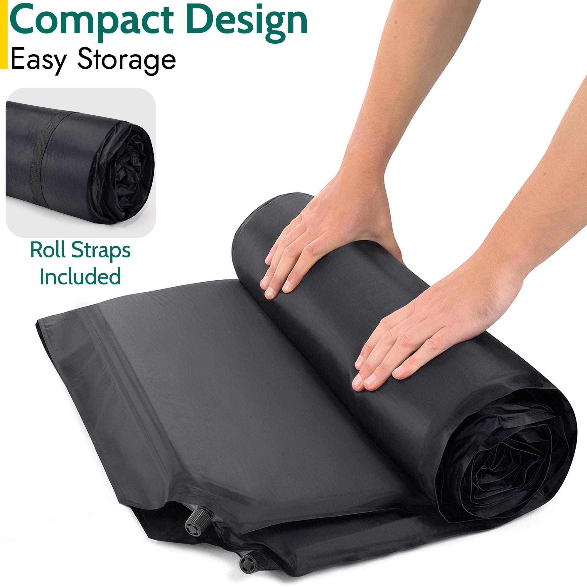 Double Camping Mat Self Inflating Inflatable Camp Roll Mattress With Bag Trail - Picture 12 of 28