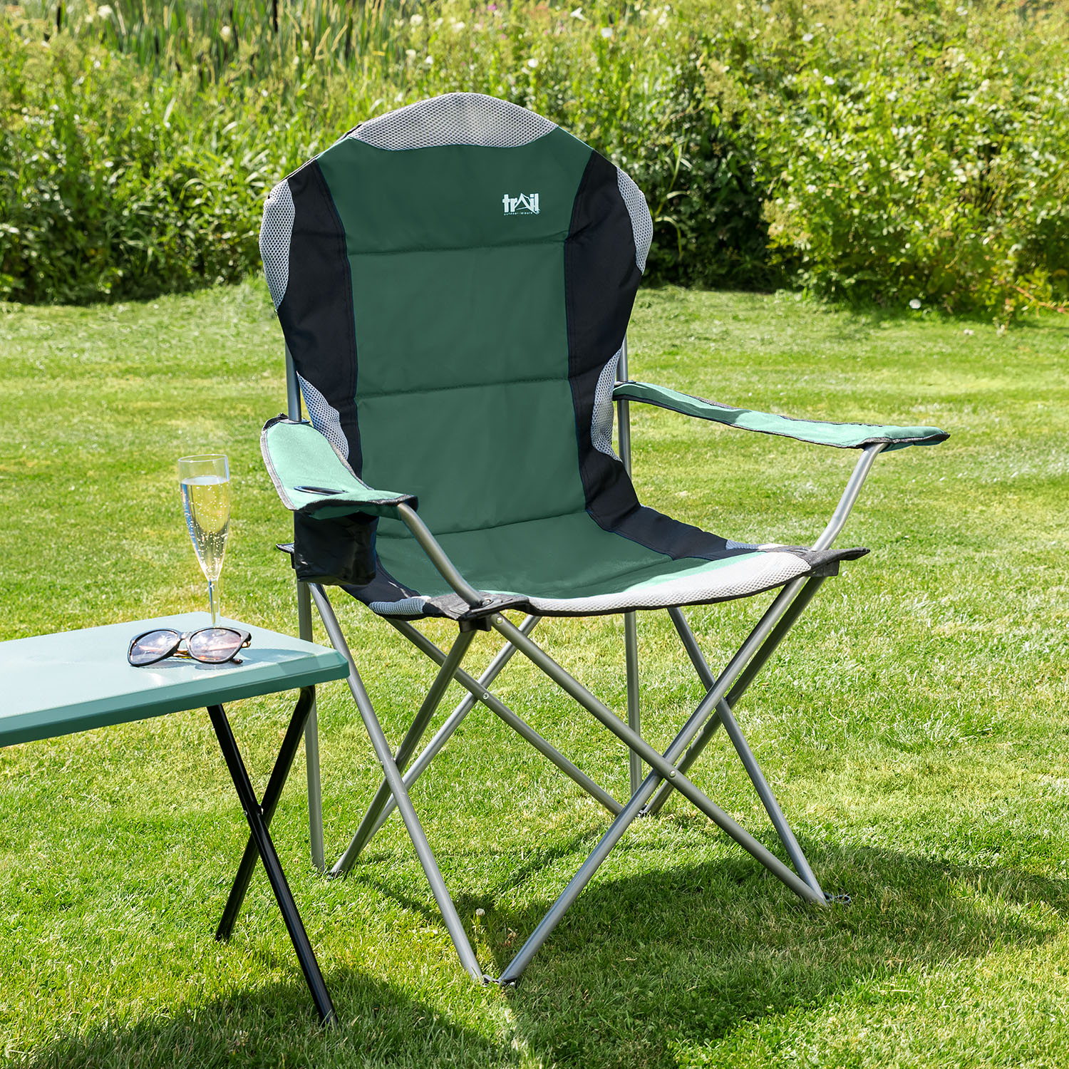 Folding Camping Chair Garden Outdoor Foldable Fold Up Triangle Seat Fishing RU 