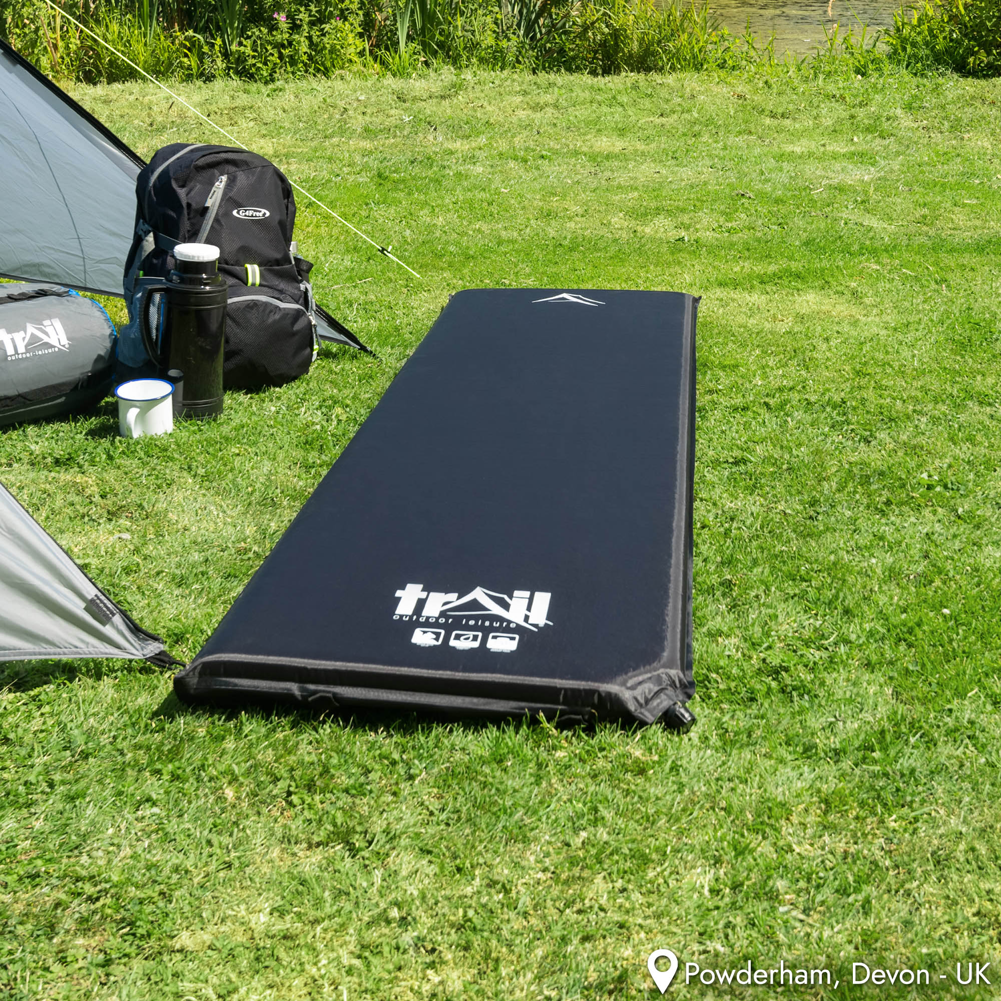 Single Camping Mat Self Inflating Inflatable Roll Mattress Extra Thick 5cm Trail - Picture 14 of 28