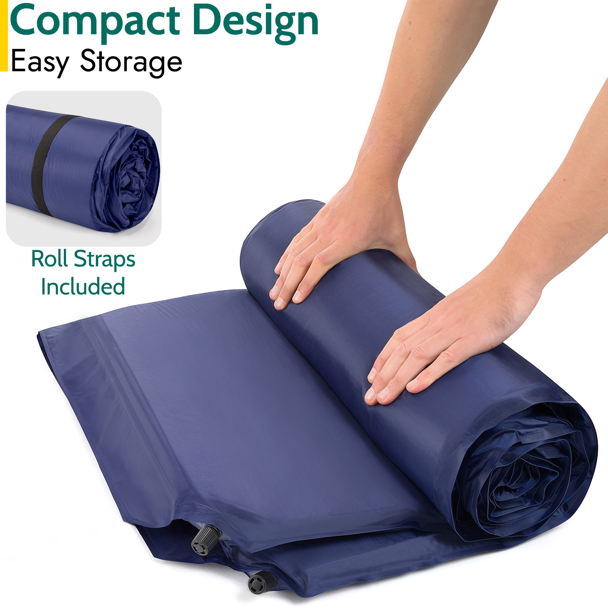 Double Camping Mat Self Inflating Inflatable Camp Roll Mattress With Bag Trail - Picture 19 of 28