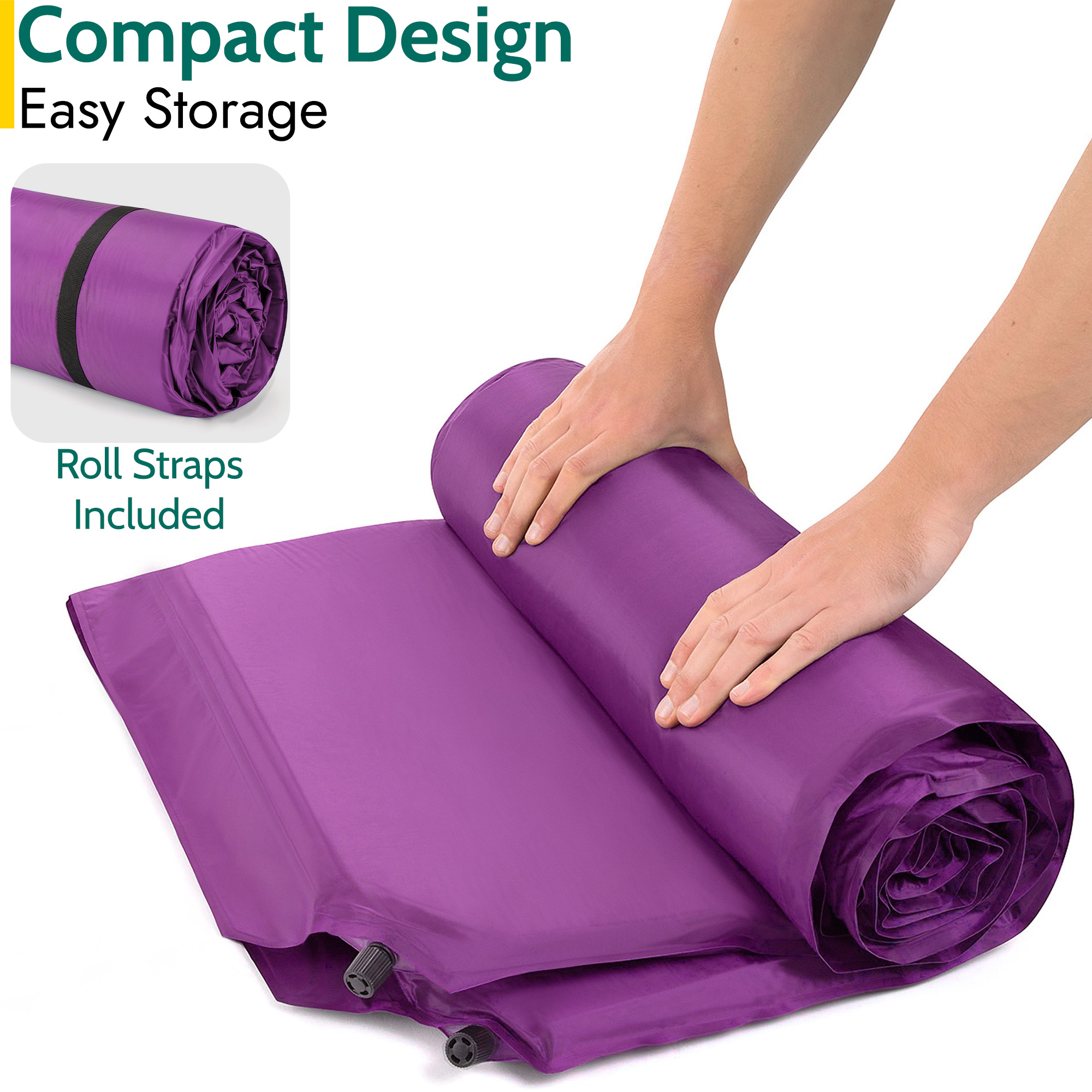 Double Camping Mat Self Inflating Inflatable Camp Roll Mattress With Bag Trail - Picture 26 of 28