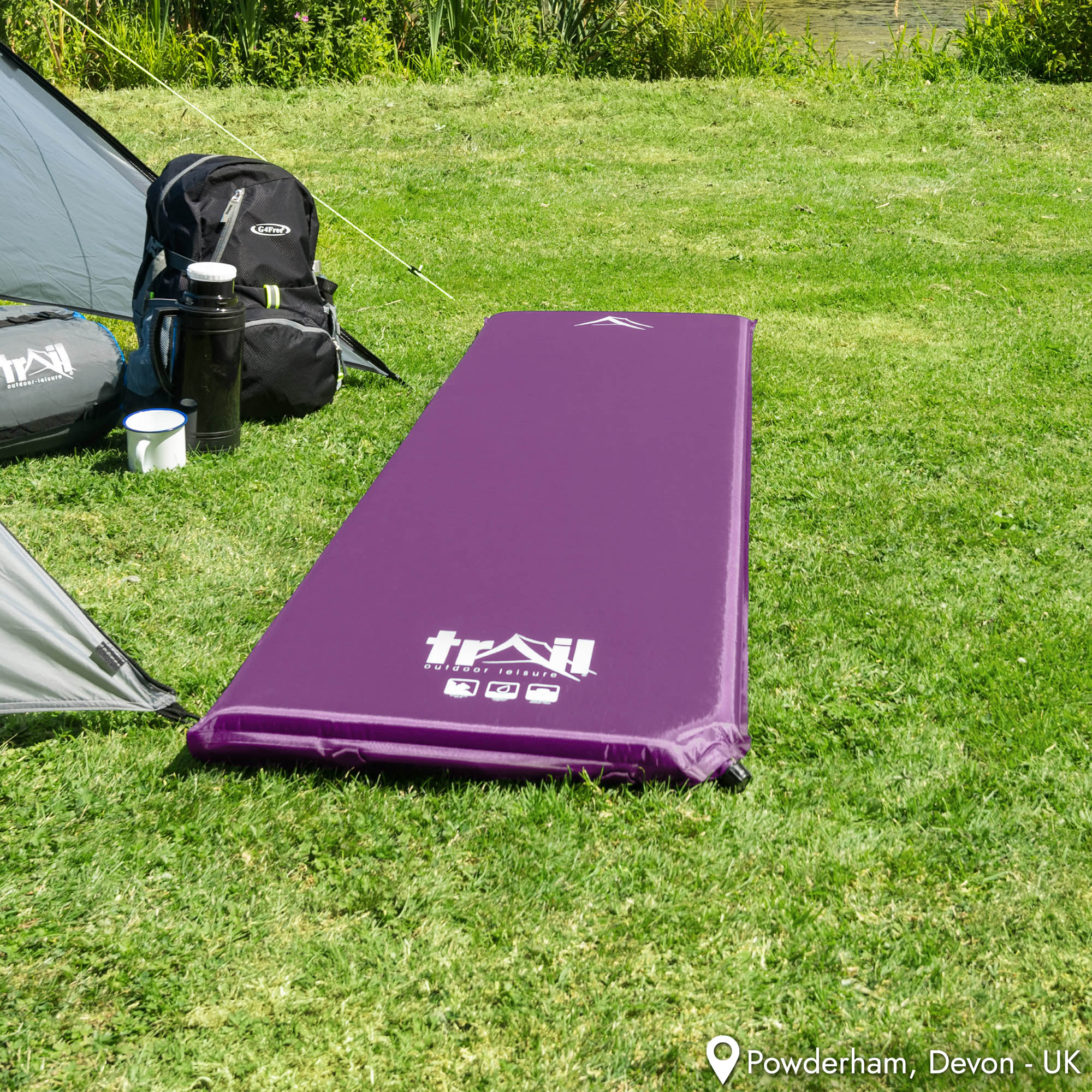 Single Camping Mat Self Inflating Inflatable Roll Mattress Extra Thick 5cm Trail - Picture 28 of 28