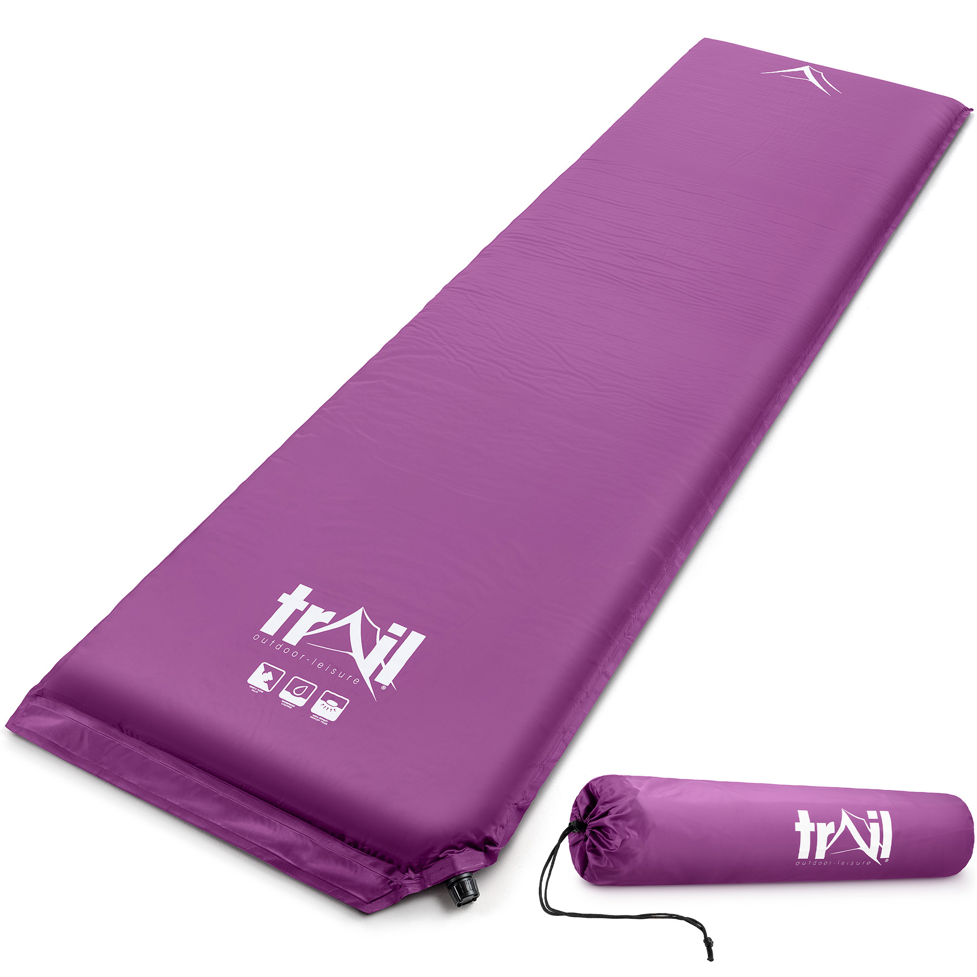Single Camping Mat Self Inflating Inflatable Roll Mattress Extra Thick 5cm Trail - Picture 22 of 28