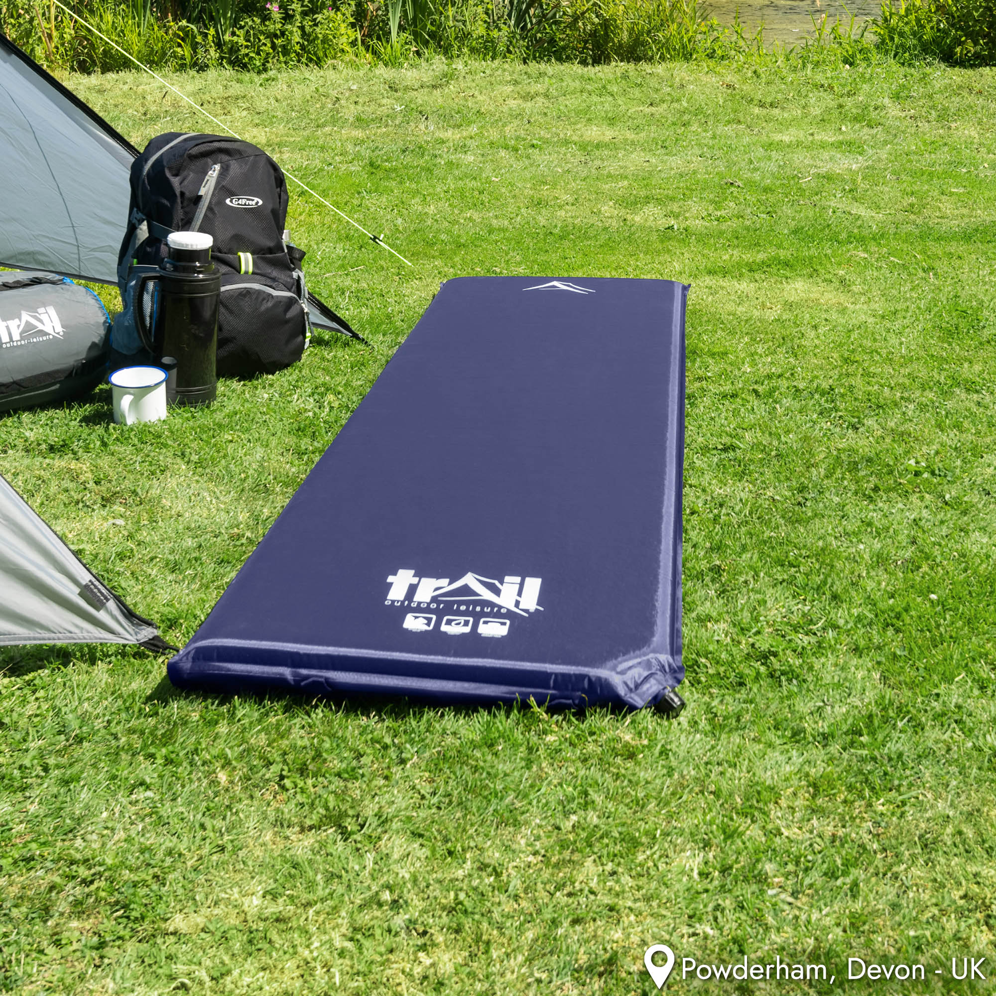 Single Camping Mat Self Inflating Inflatable Roll Mattress Extra Thick 5cm Trail - Picture 21 of 28