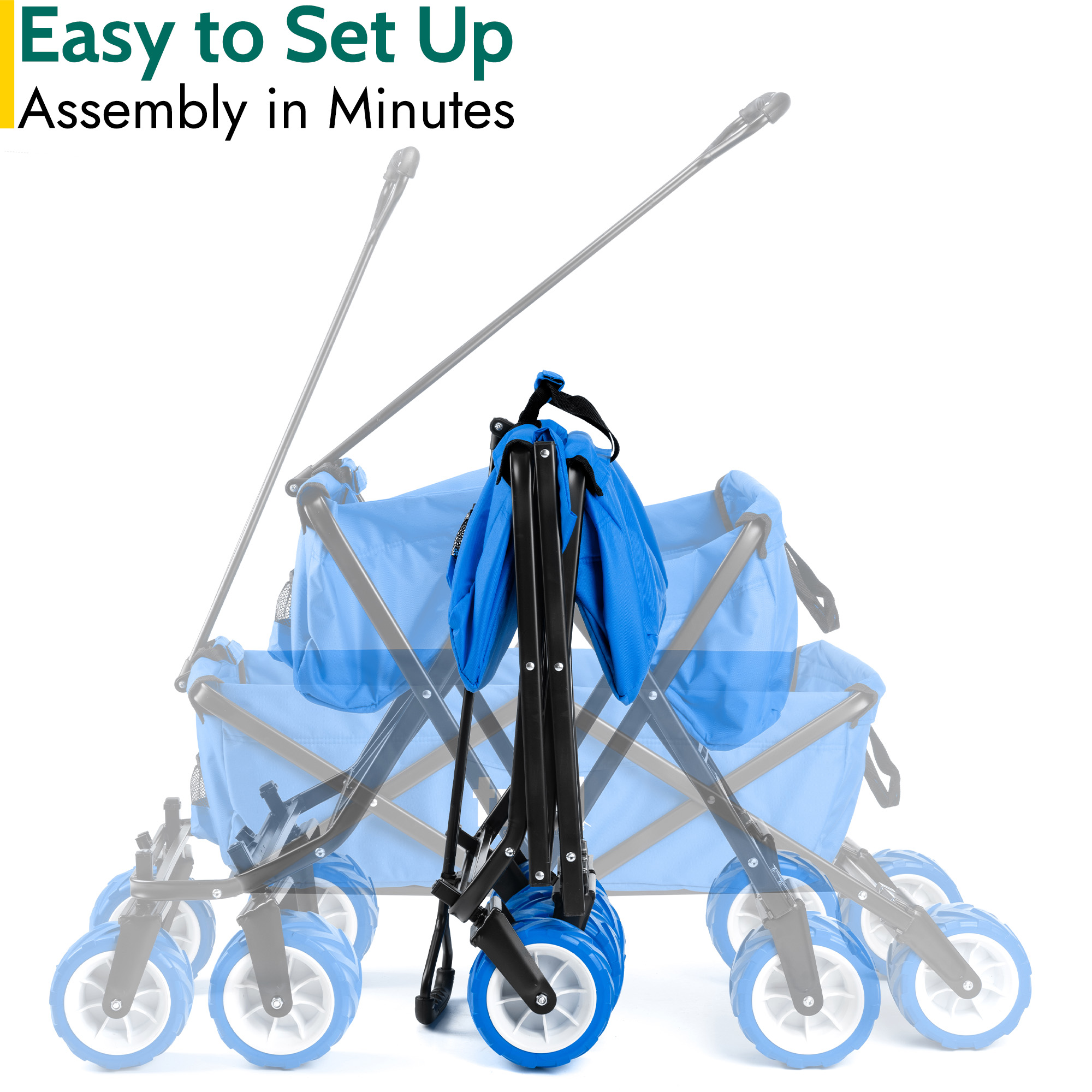 Folding Beach Trolley Camping Cart All Terrain Wheels Festival Garden 60kg Trail - Picture 17 of 26