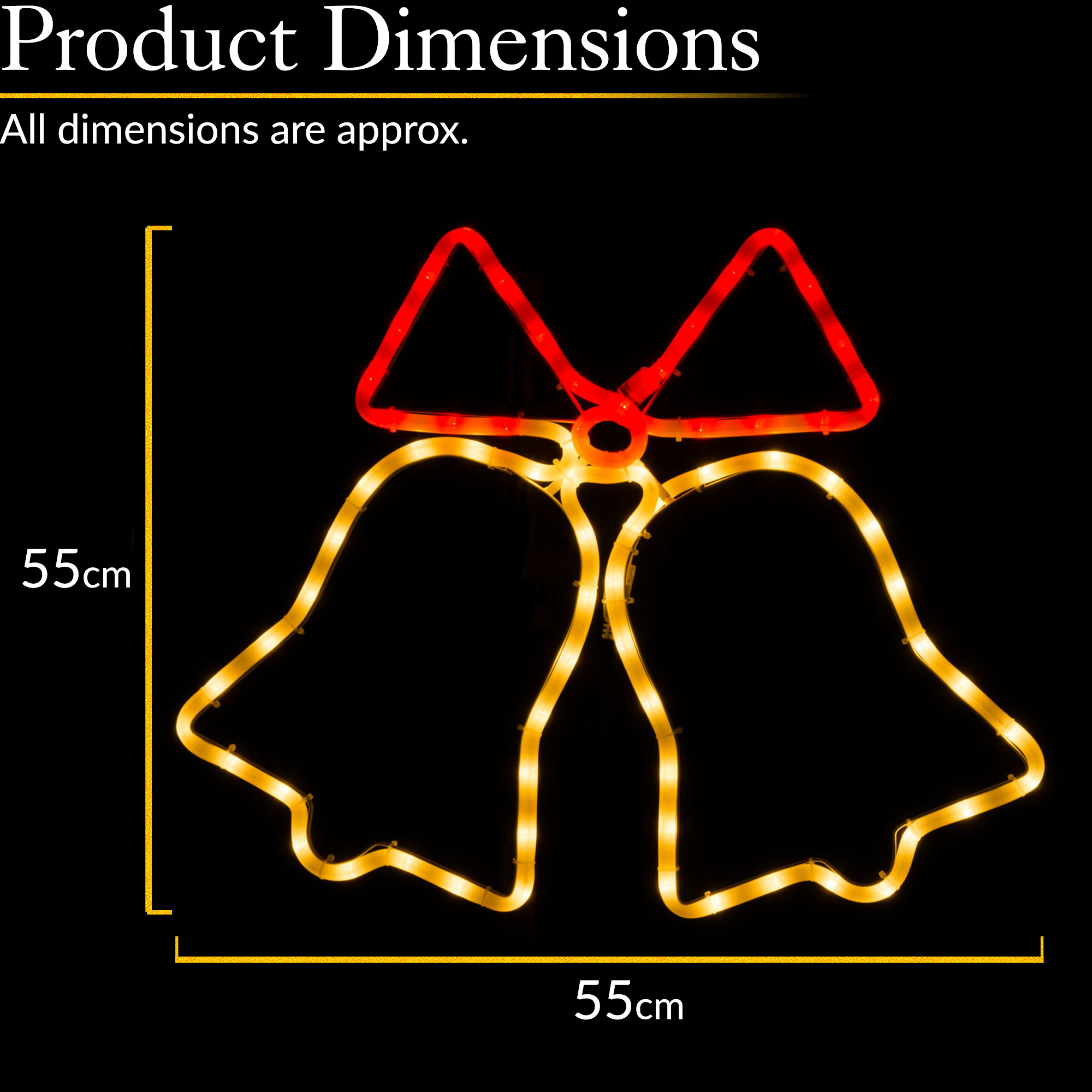 X Mas Rope Pattern Bell Rope Light Outdoor Christmas Decoration LED Xmas Silhouette Set of ...