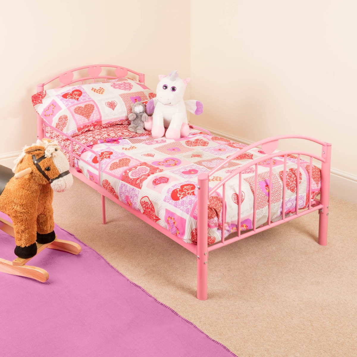Pink Metal Toddler Bed Frame