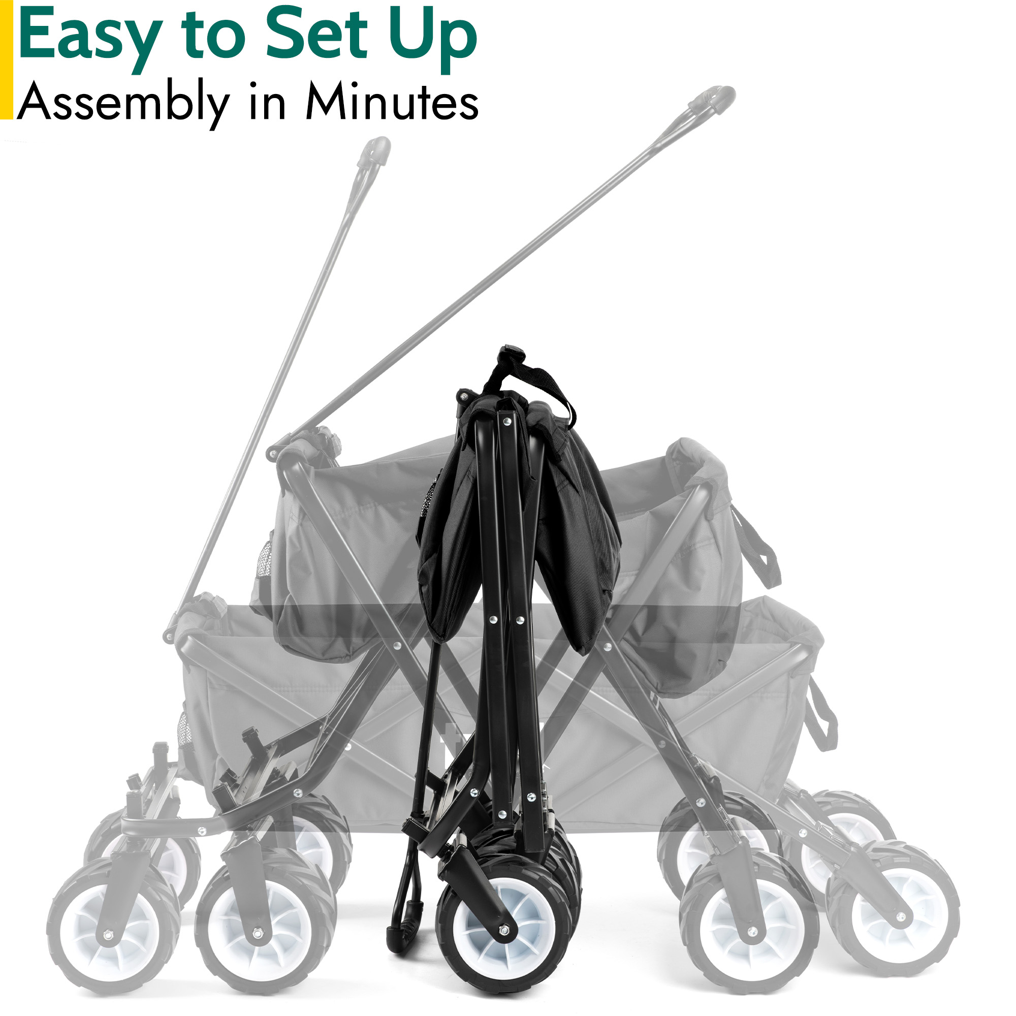 Folding Beach Trolley Camping Cart All Terrain Wheels Festival Garden 60kg Trail - Picture 10 of 26