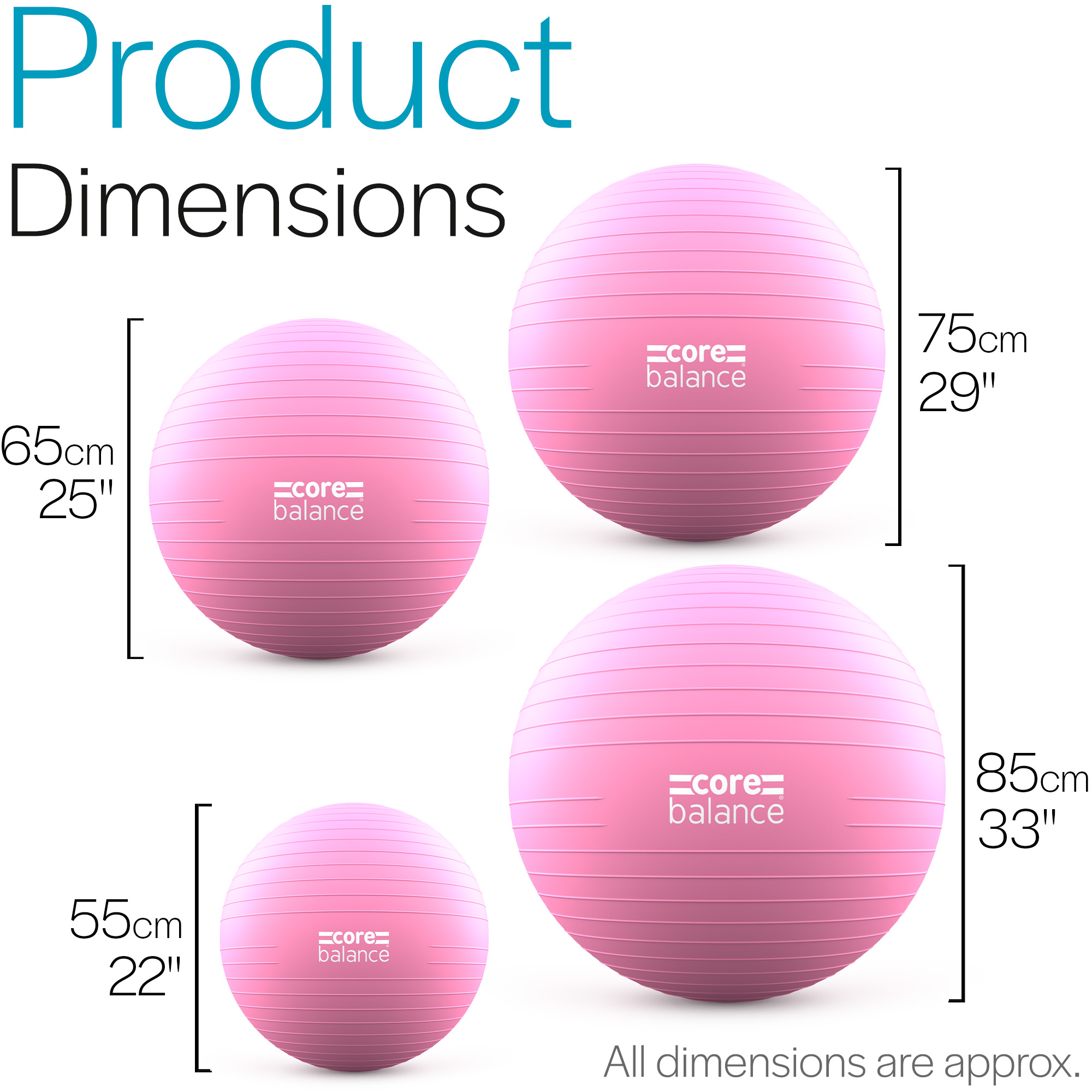 Gym Ball Exercise Fitness Yoga Pregnancy Anti Burst 55cm 65cm 75cm 85cm Pump - Picture 87 of 131