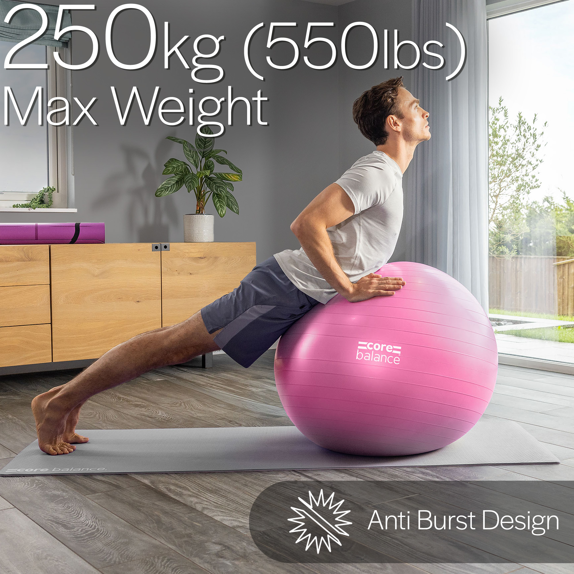 Gym Ball Exercise Fitness Yoga Pregnancy Anti Burst 55cm 65cm 75cm 85cm Pump - Picture 116 of 131
