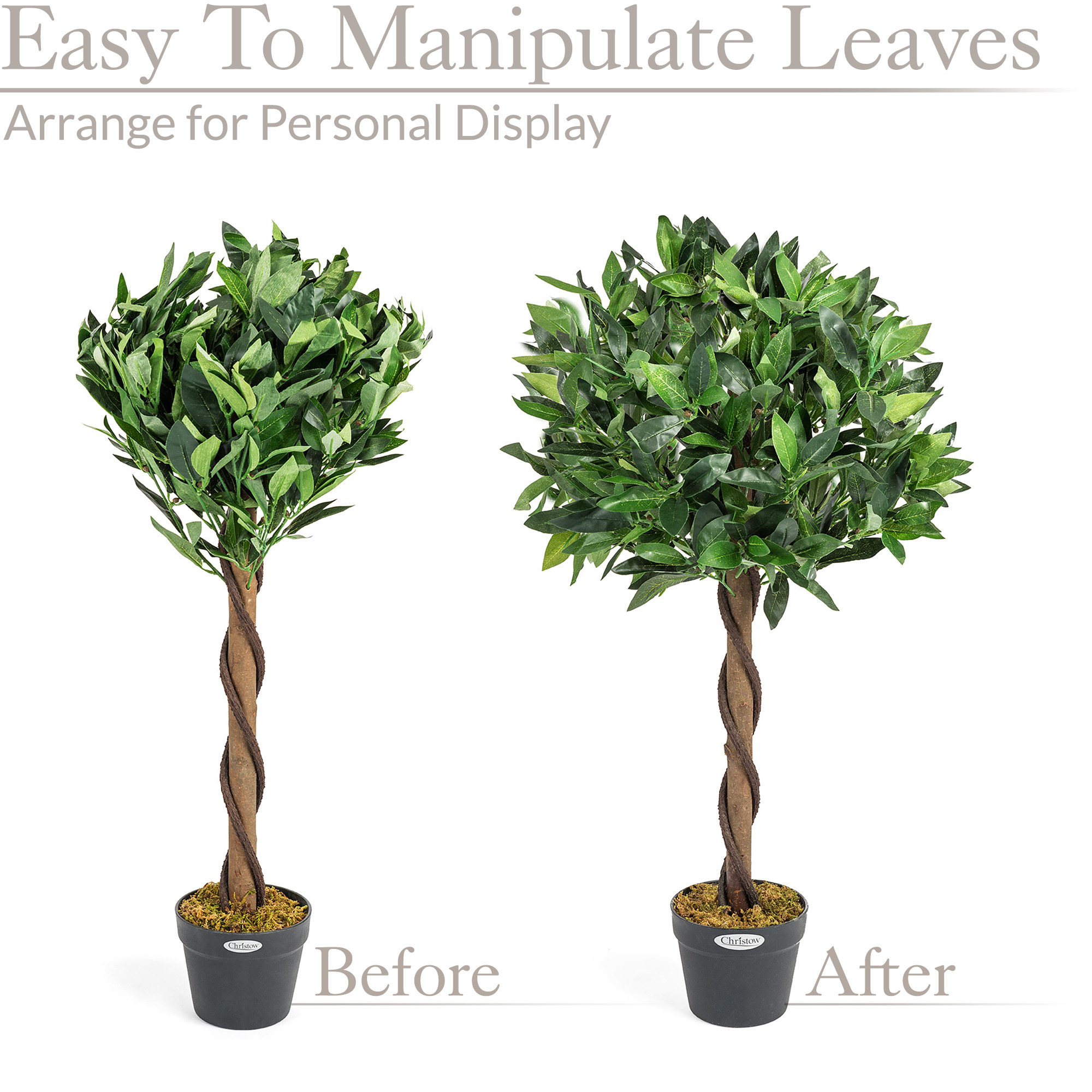 Artificial Bay Tree Large Potted Indoor Outdoor Topiary Decoration 3ft 4ft - Picture 18 of 20
