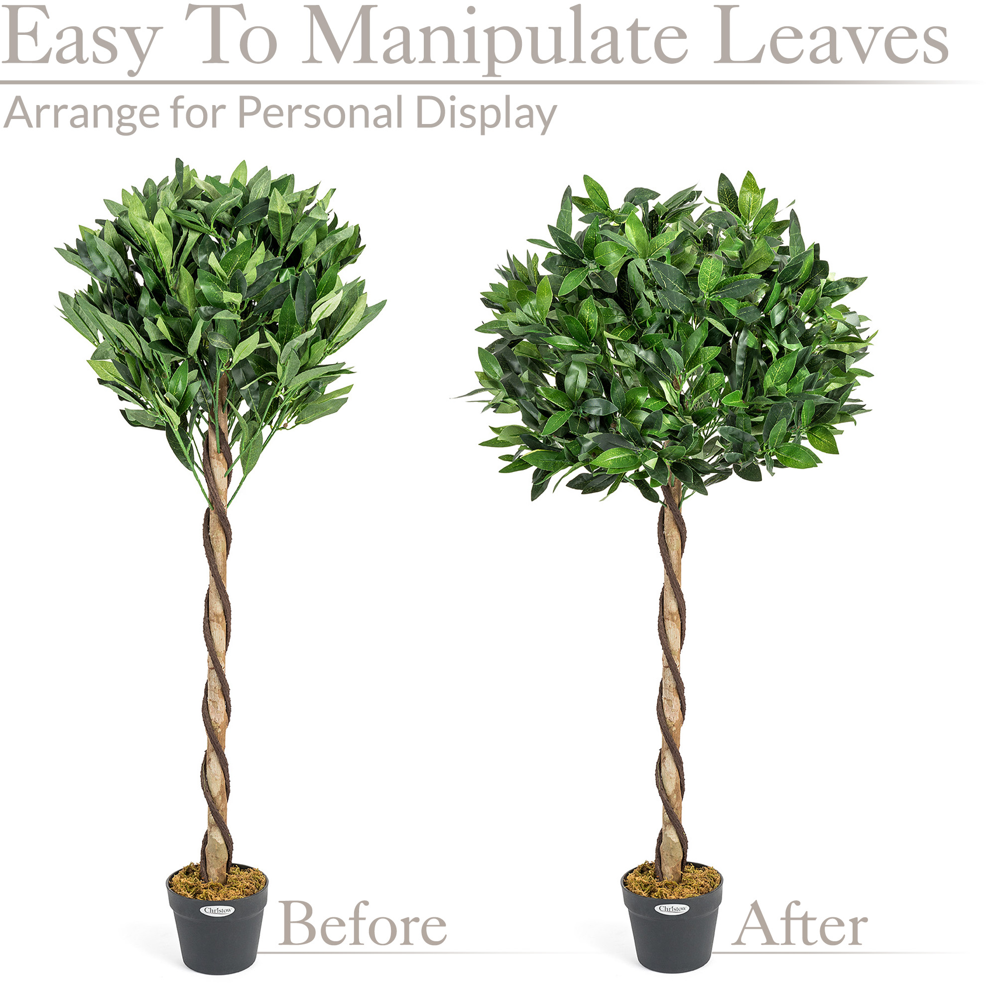 Artificial Bay Tree Large Potted Indoor Outdoor Topiary Decoration 3ft 4ft - Picture 11 of 20