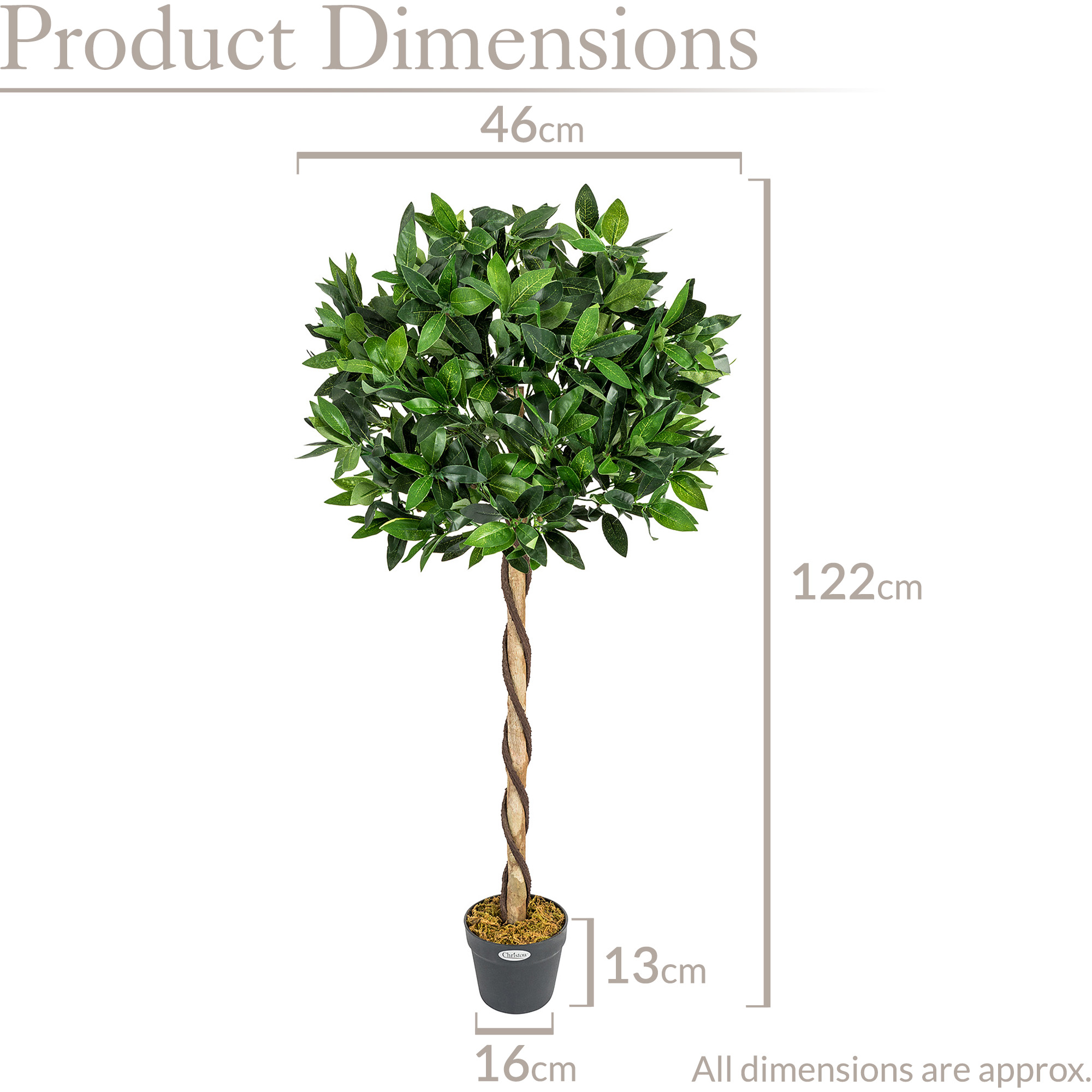 Artificial Bay Tree Large Potted Indoor Outdoor Topiary Decoration 3ft 4ft - Picture 13 of 20