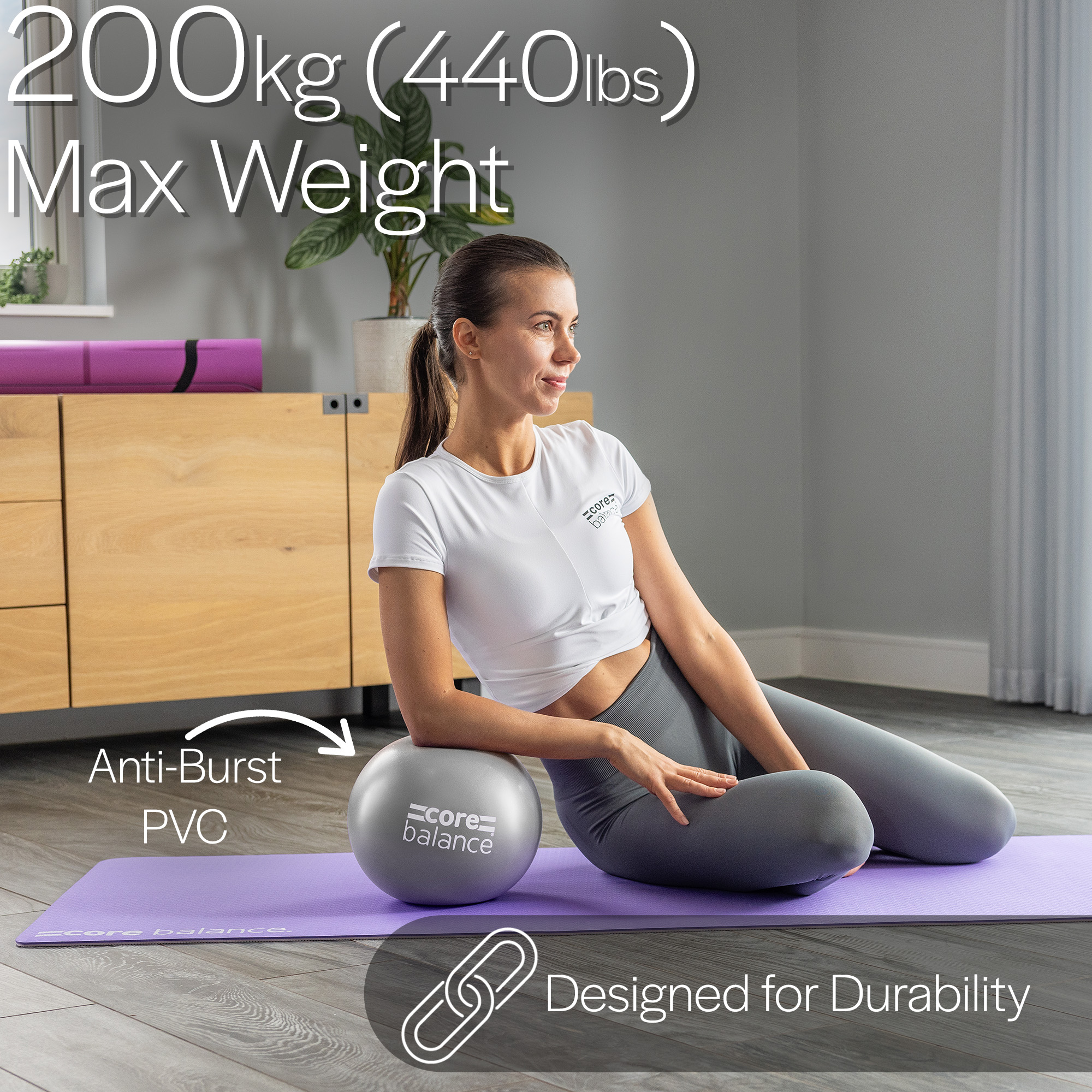 Small Pilates Ball 23cm Exercise Yoga Gym Stability Anti Burst Core Balance - Picture 15 of 30