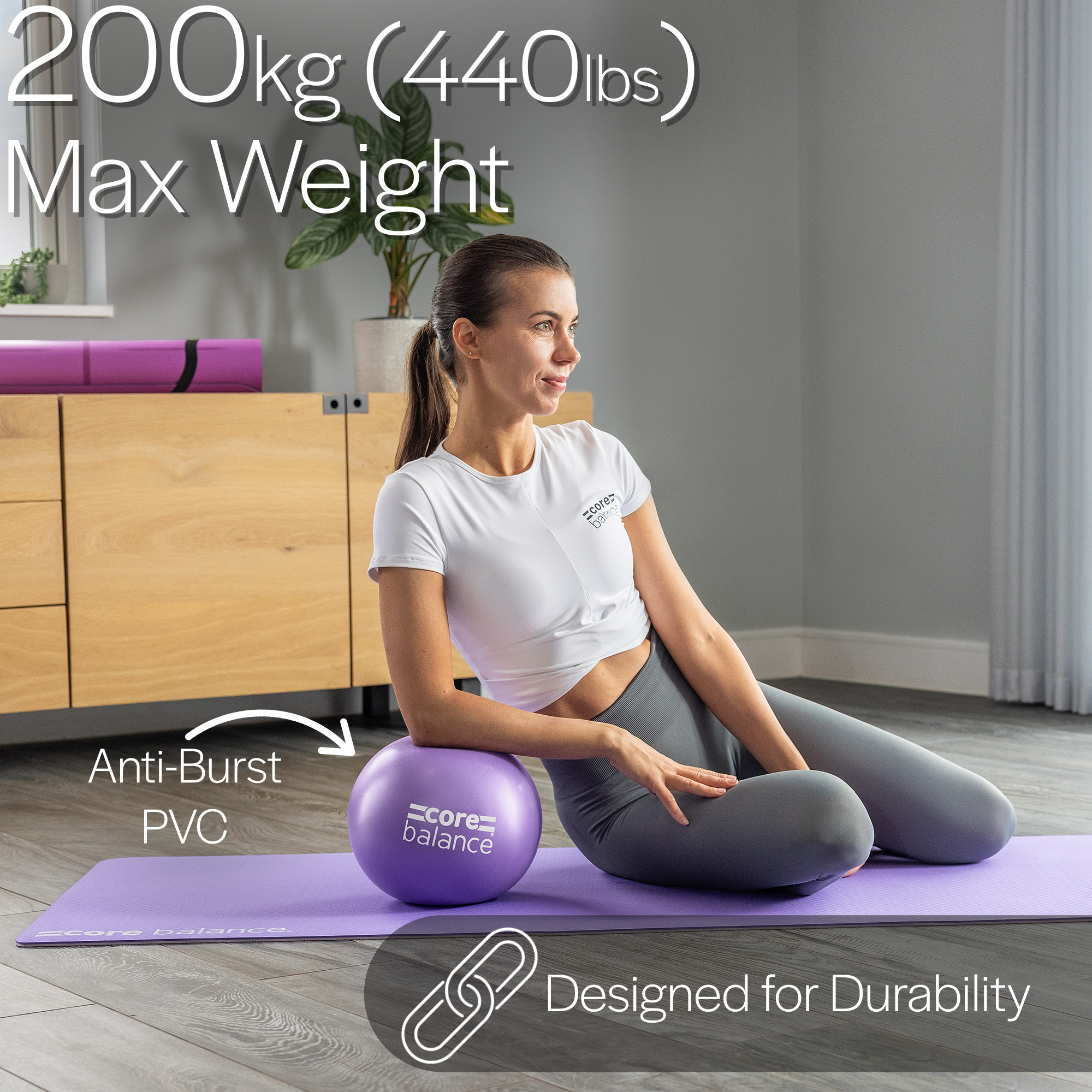 Small Pilates Ball 23cm Exercise Yoga Gym Stability Anti Burst Core Balance - Picture 21 of 30