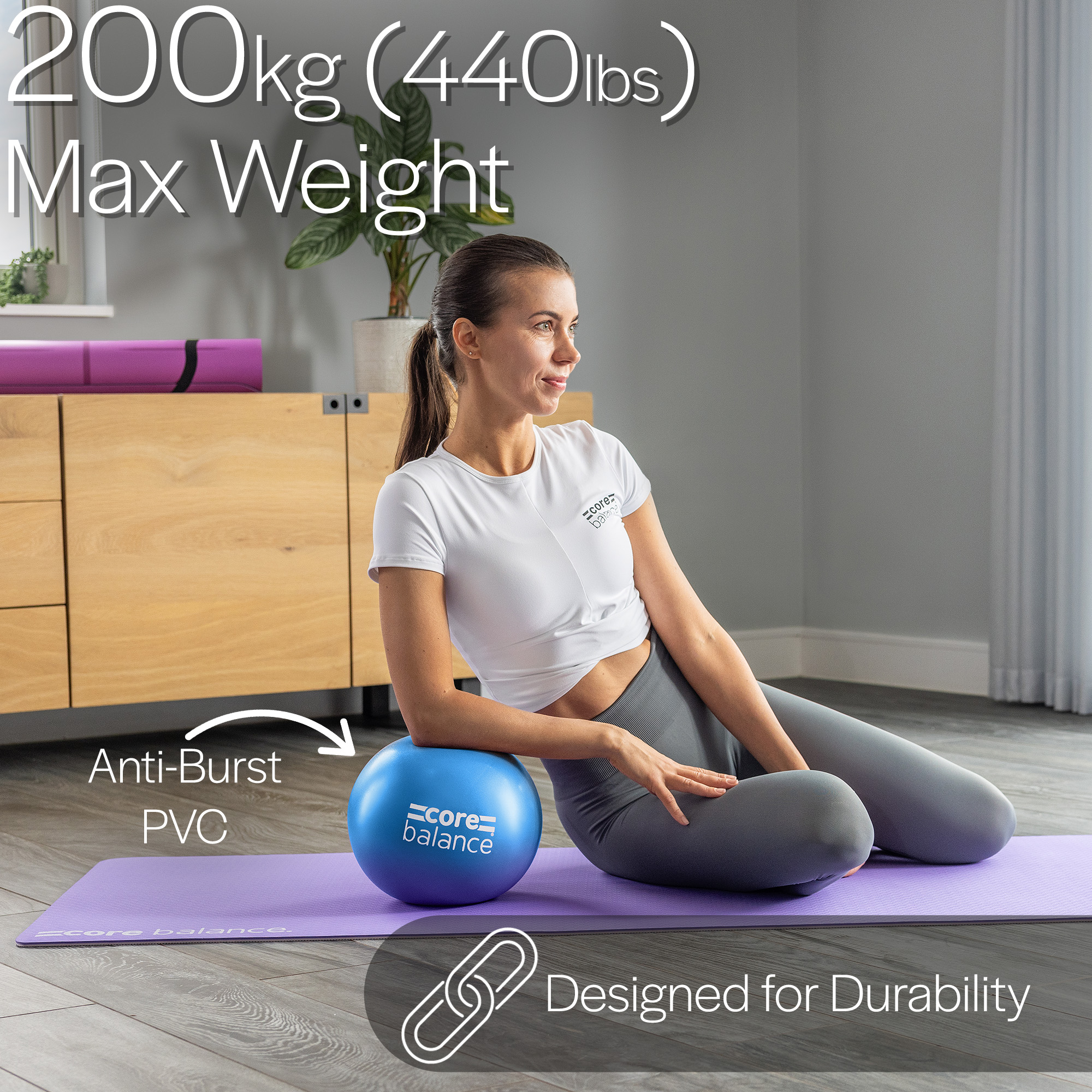 Small Pilates Ball 23cm Exercise Yoga Gym Stability Anti Burst Core Balance - Picture 9 of 30