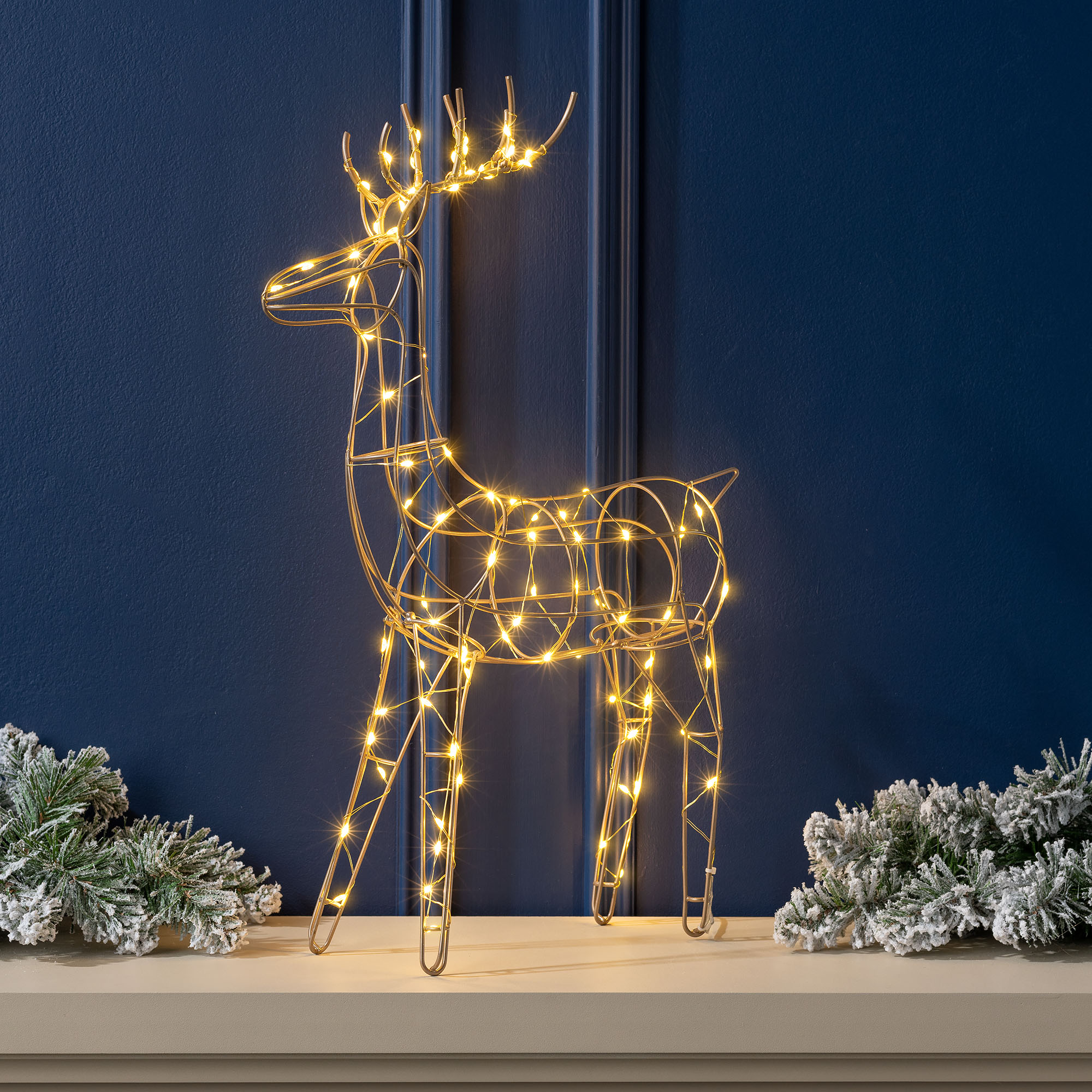 Champagne Gold Reindeer Ornament