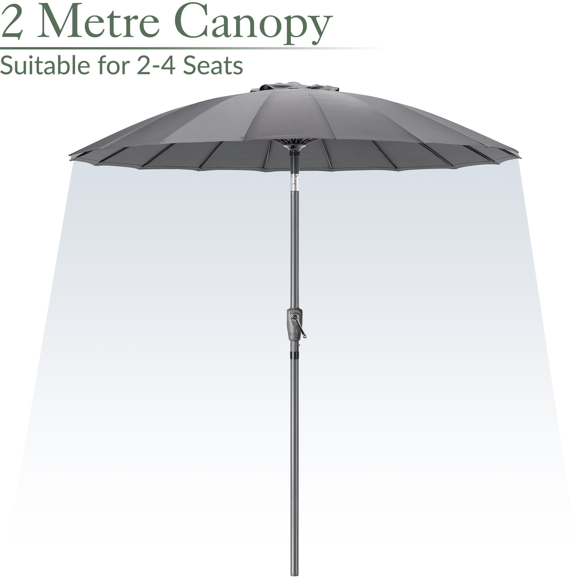 Shanghai Parasol Garden Umbrella Tilting Sunshade UV Resistant 2.6m Christow - Picture 38 of 56