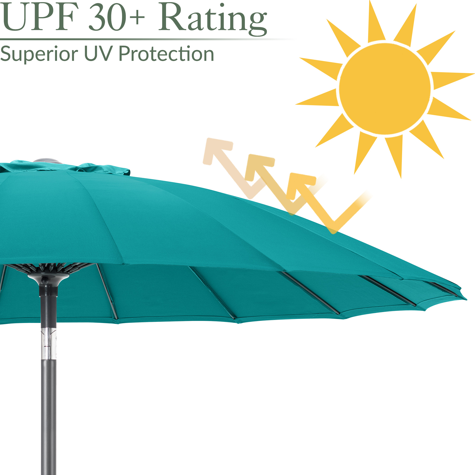 Shanghai Parasol Garden Umbrella Tilting Sunshade UV Resistant 2.6m Christow - Picture 53 of 56