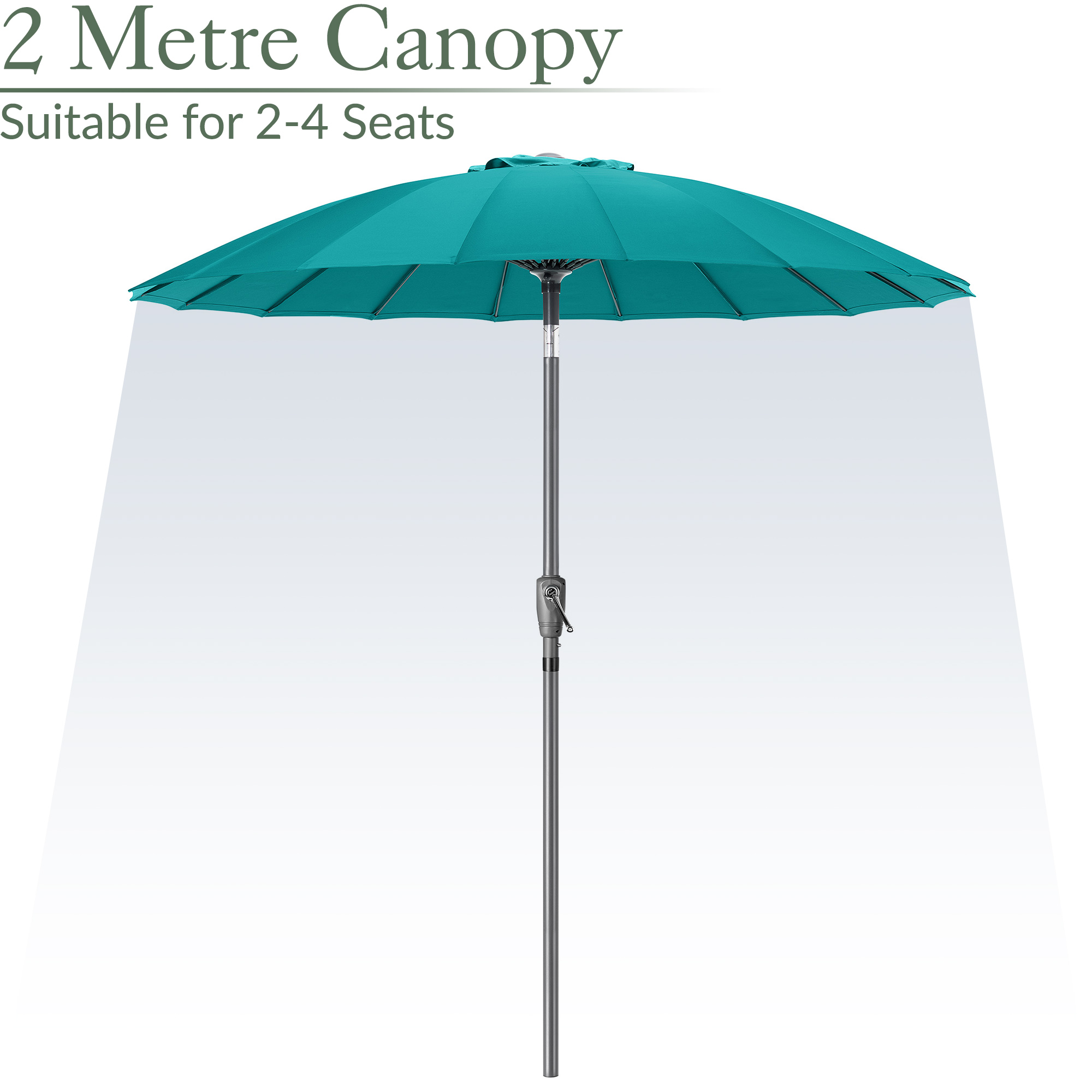 Shanghai Parasol Garden Umbrella Tilting Sunshade UV Resistant 2.6m Christow - Picture 52 of 56