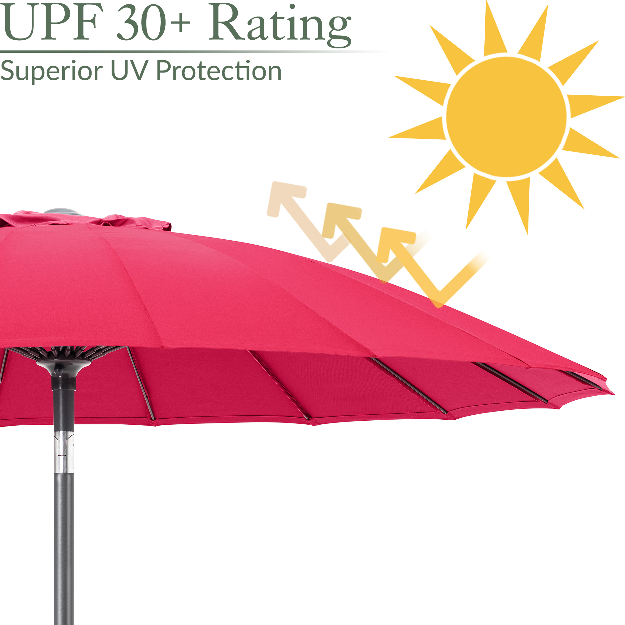 Shanghai Parasol Garden Umbrella Tilting Sunshade UV Resistant 2.6m Christow - Picture 46 of 56