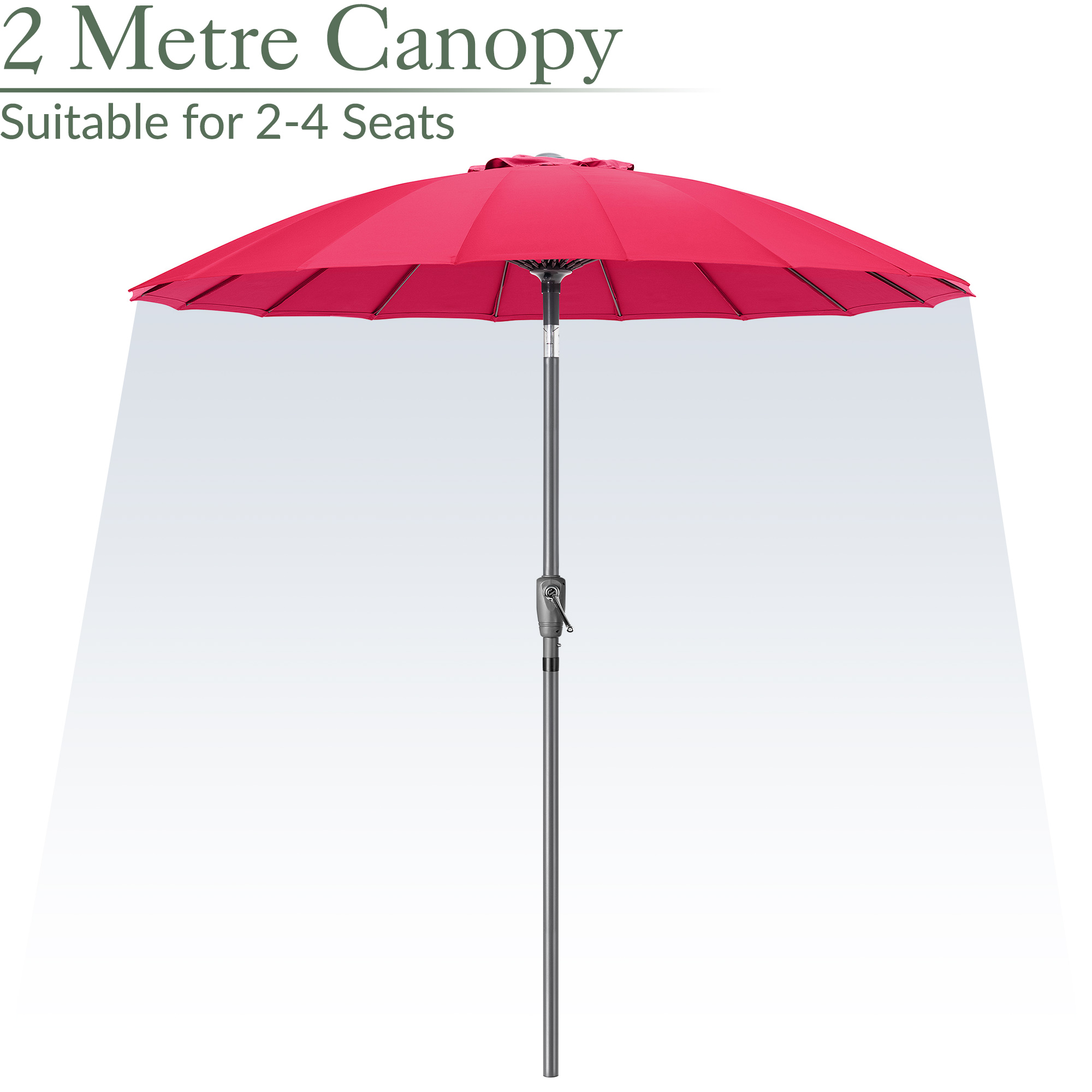 Shanghai Parasol Garden Umbrella Tilting Sunshade UV Resistant 2.6m Christow - Picture 45 of 56