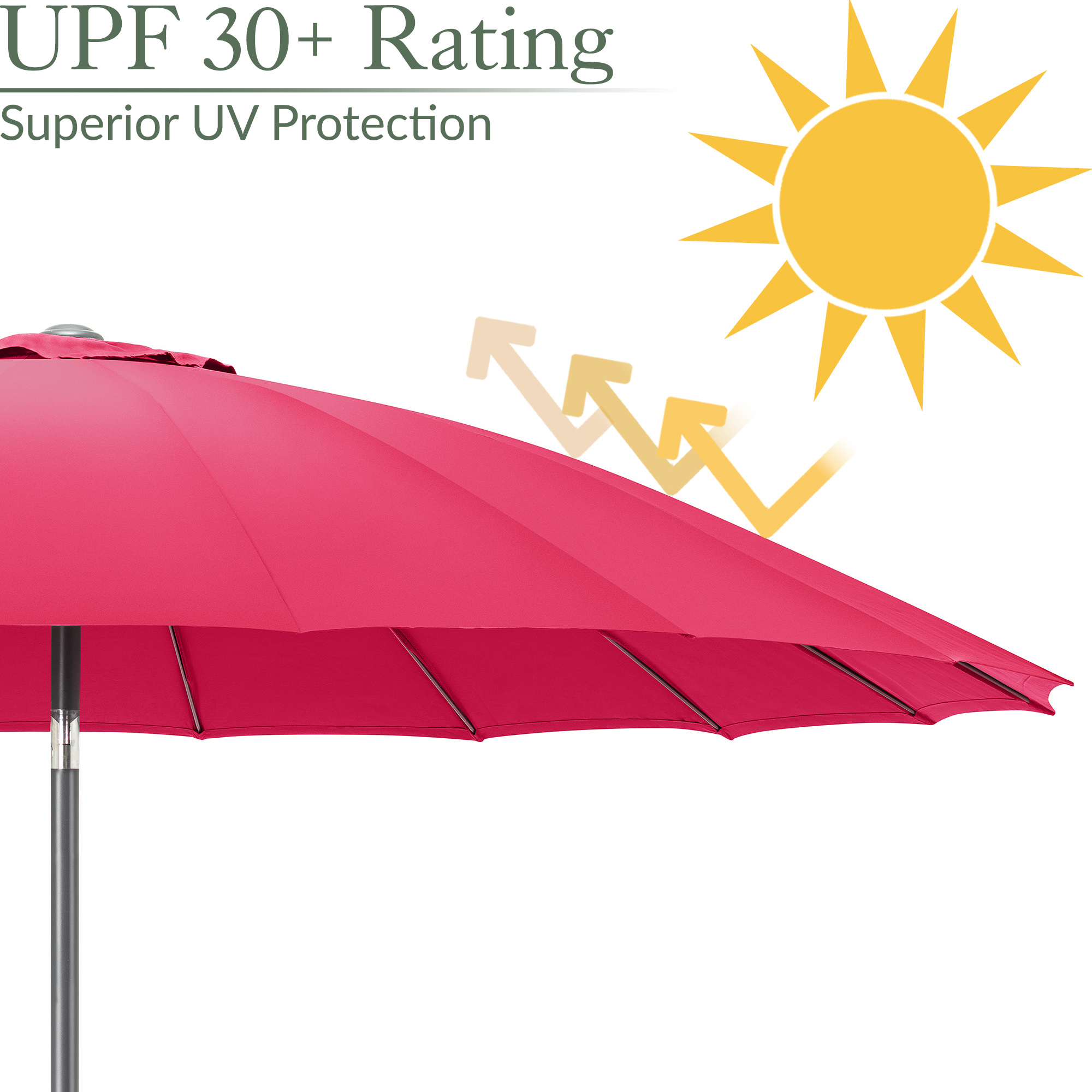 Shanghai Parasol Garden Umbrella Tilting Sunshade UV Resistant 2.6m Christow - Picture 18 of 56