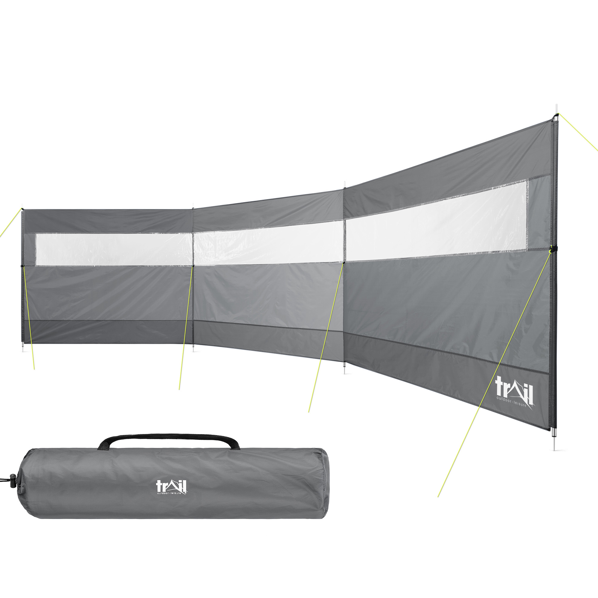 Trail 4 Pole Windbreak Steel Spike Windbreaker with PVC Window 5m x 1.4m - Picture 15 of 21