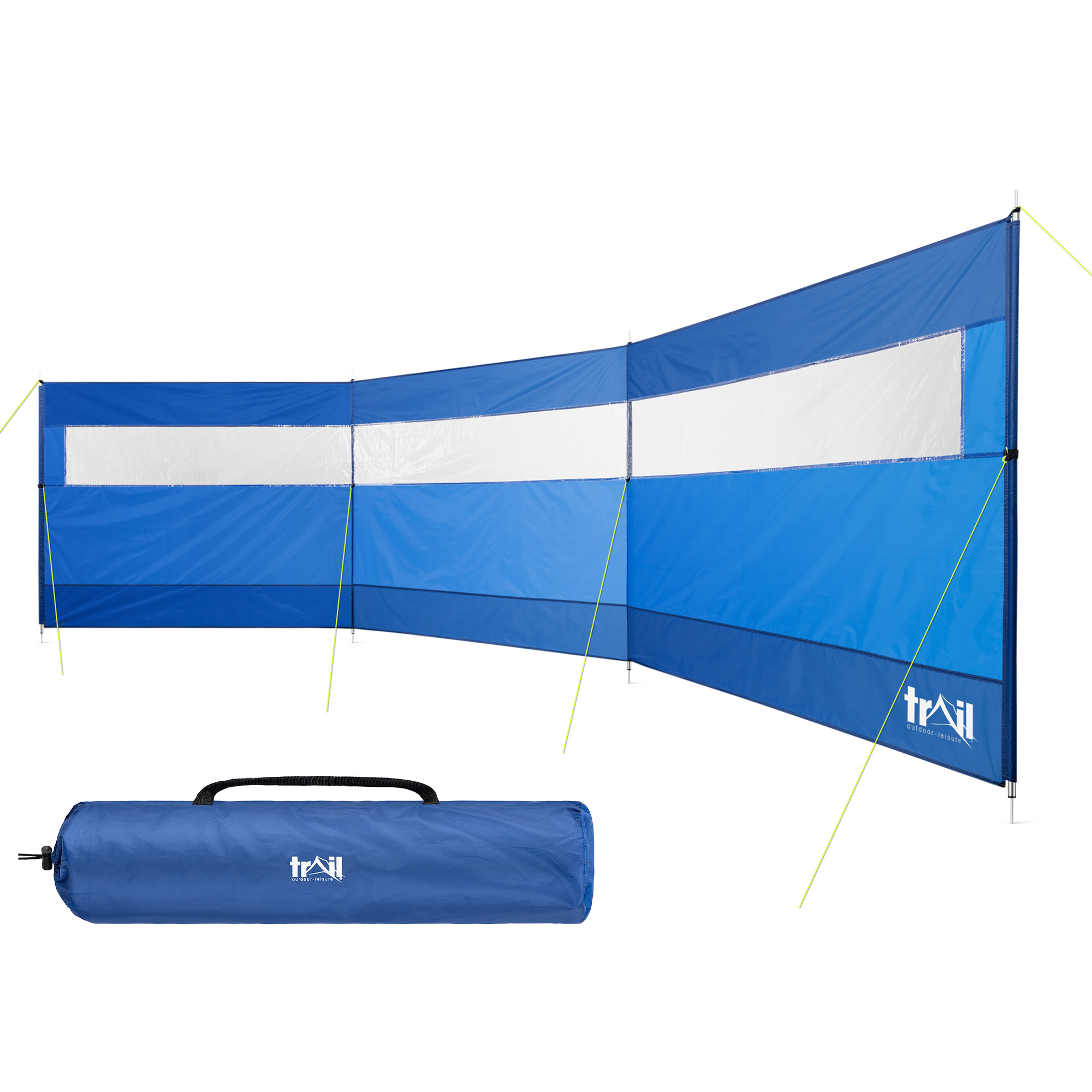 Trail 4 Pole Windbreak Steel Spike Windbreaker with PVC Window 5m x 1.4m - Picture 8 of 21