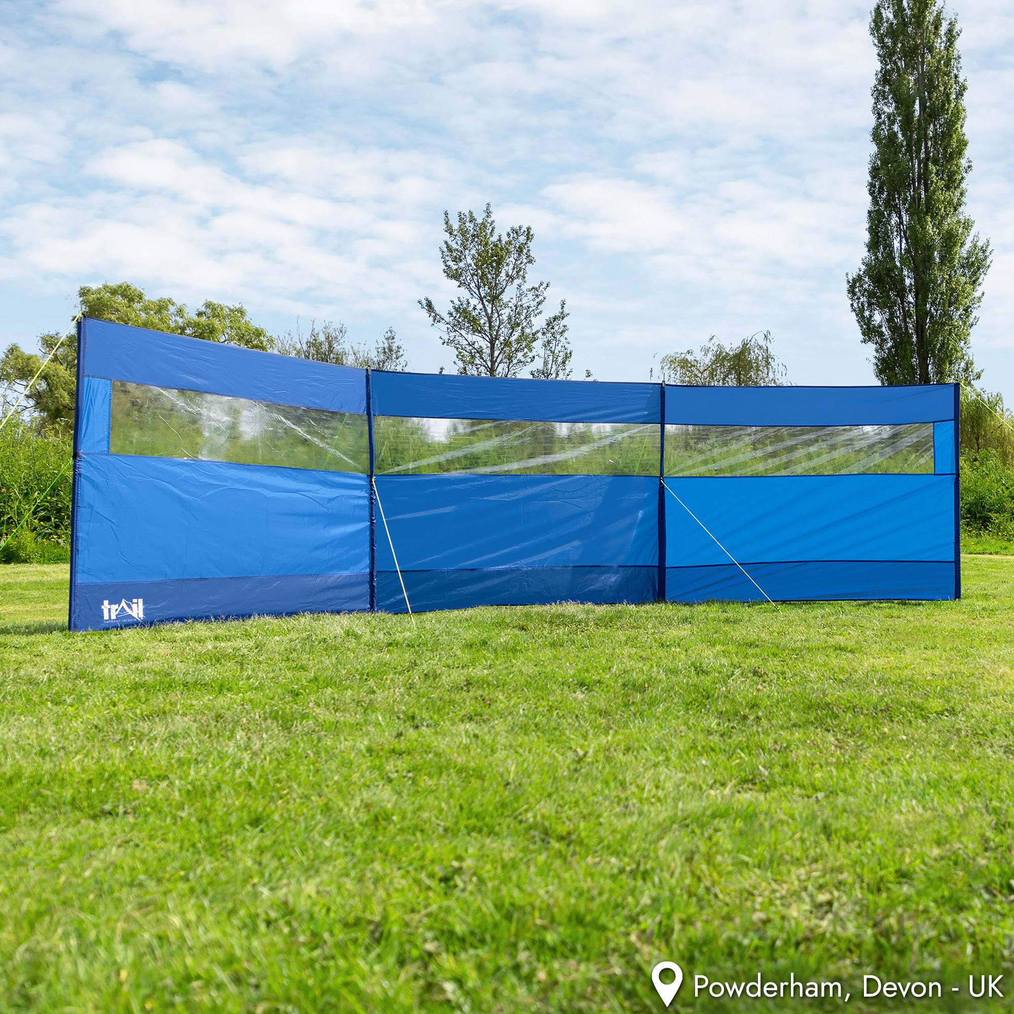 Trail 4 Pole Windbreak Steel Spike Windbreaker with PVC Window 5m x 1.4m - Picture 9 of 21
