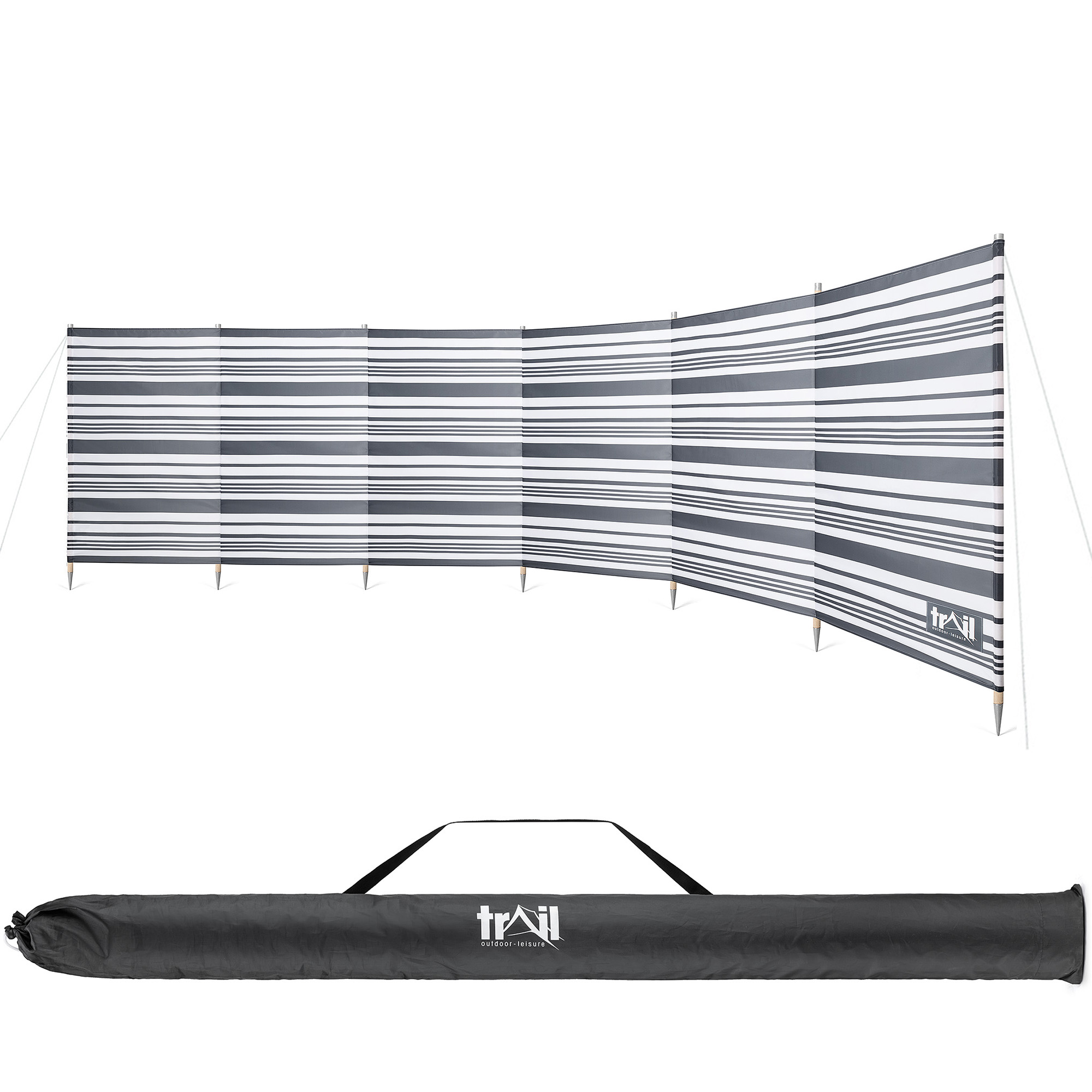 Trail Wooden Windbreak 5 Pole 7 Pole Windbreaker with Bag 3.6m and 5.4m