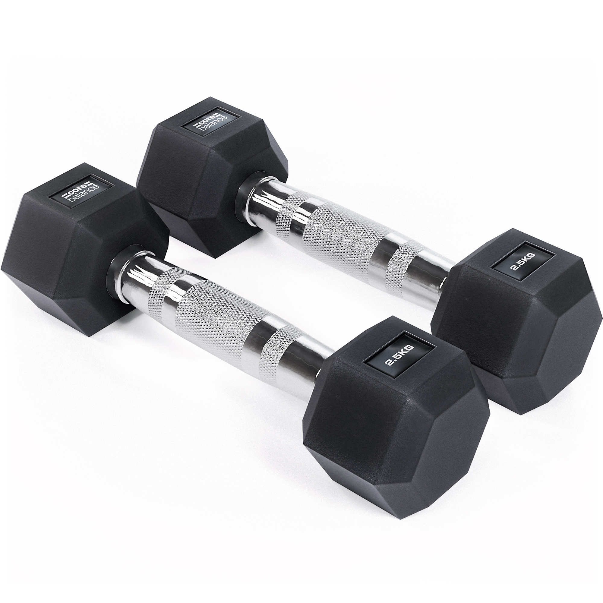 Hex Dumbbells PVC Encased Cast Iron Weights 2.5kg to 30kg Home Gym Core Balance