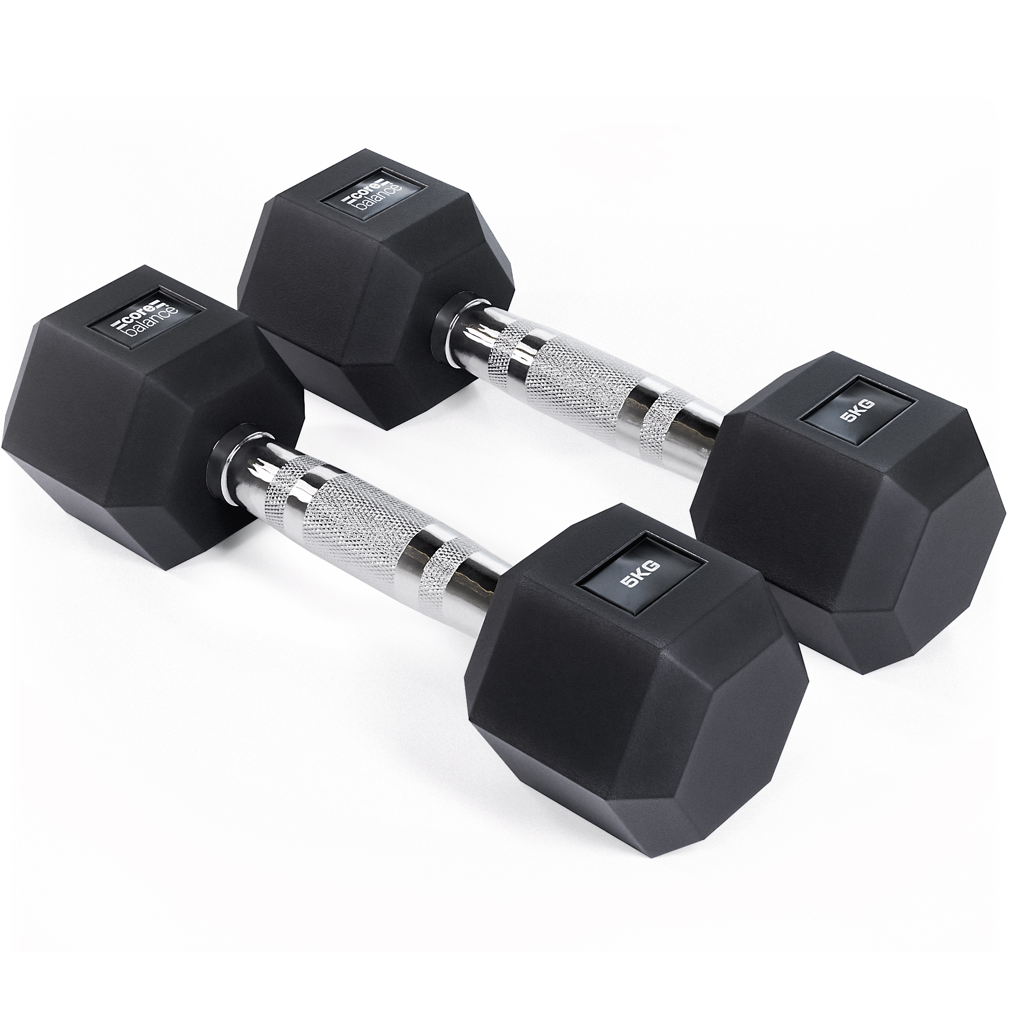 Hex Dumbbells PVC Encased Cast Iron Weights 2.5kg to 30kg Home Gym Core Balance