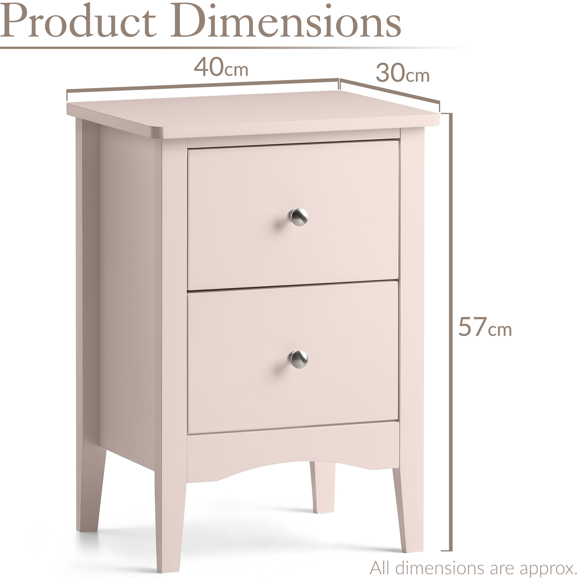 Bedside Table 2 Drawer Slim Bedroom Nightstand Storage Cabinet Unit - Picture 41 of 55
