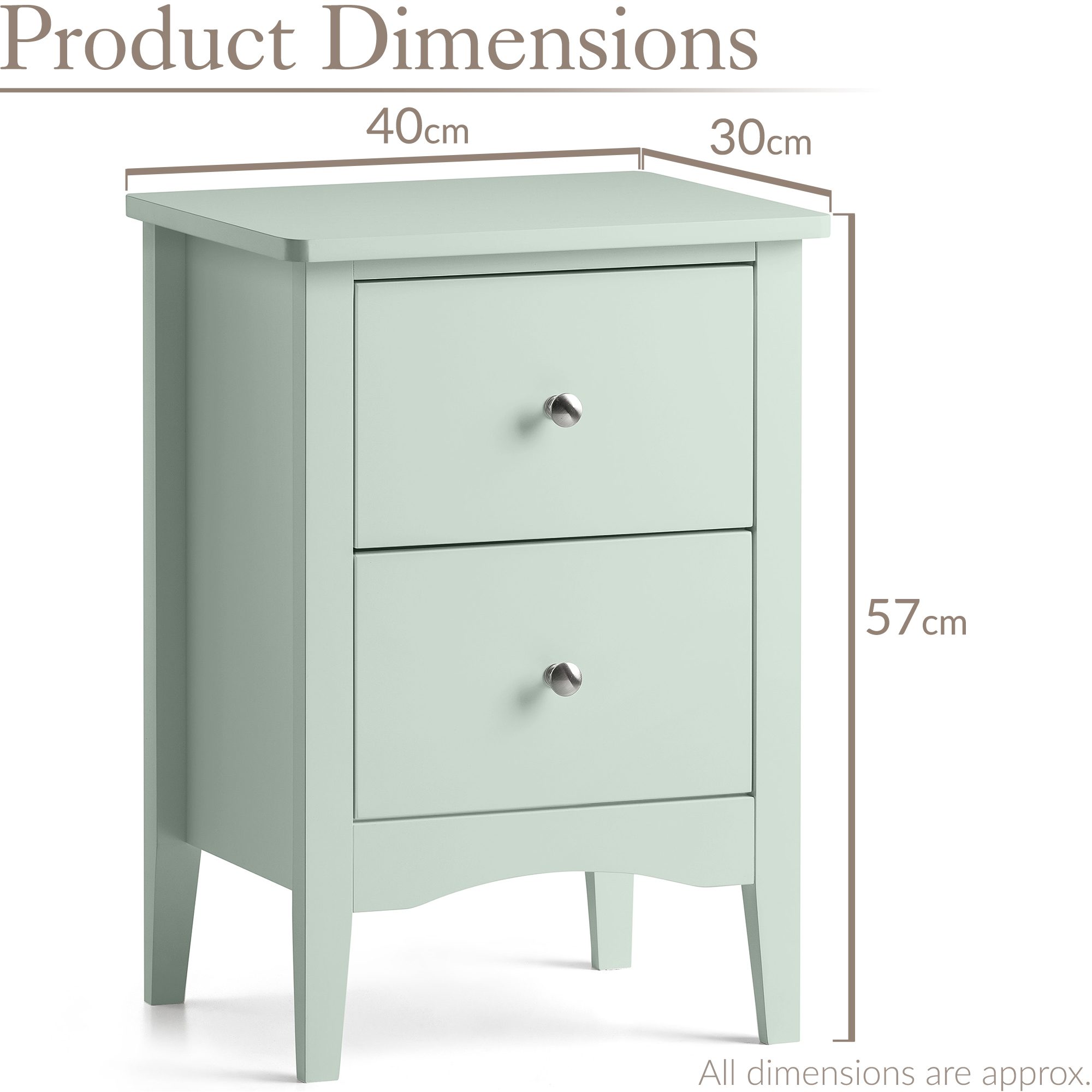 Bedside Table 2 Drawer Slim Bedroom Nightstand Storage Cabinet Unit - Picture 48 of 55