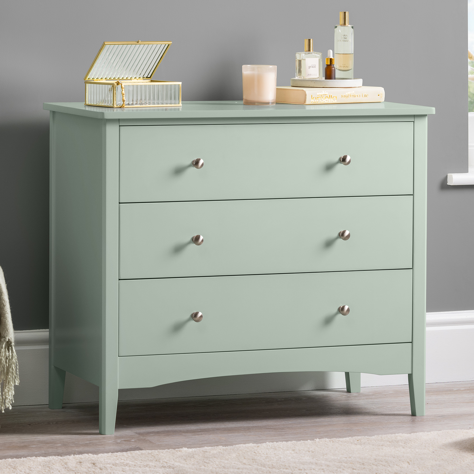 Natural Chest of Drawers Modern 3 Drawer Bedroom Storage Unit Furniture Cabinet