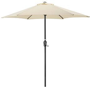 Garden Parasol Umbrella Steel Crank Wind Up Outdoor Sun Shade 2.4m Christow