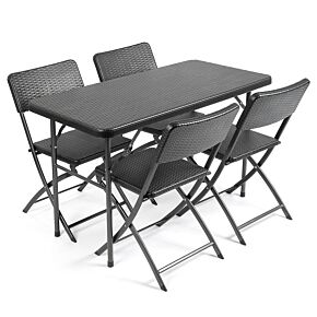 Christow Rattan Effect 4 Seater Dining Set with 4ft Table