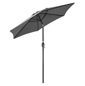 Garden Parasol Umbrella Aluminium Patio Sun Shade UV With Crank 2.4m Christow
