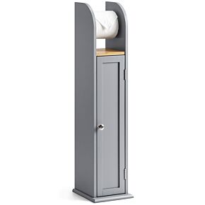 Christow Grey Toilet Roll Holder Cabinet