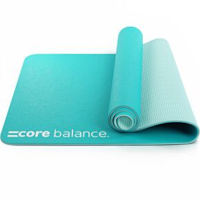 Core Balance teal TPE yoga mat.