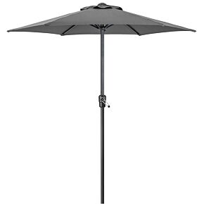 Garden Parasol 2m Sun Shade Umbrella Steel With Crank Handle Navy Grey Christow