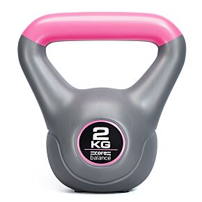 2kg Core Balance Vinyl Kettlebell with pink handle