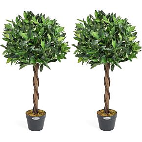 Artificial Bay Tree Large Potted Indoor Outdoor Topiary Decoration 3ft 4ft Christow