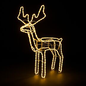 Light Up Reindeer Rope Light Christmas Decoration Outdoor Warm White LED